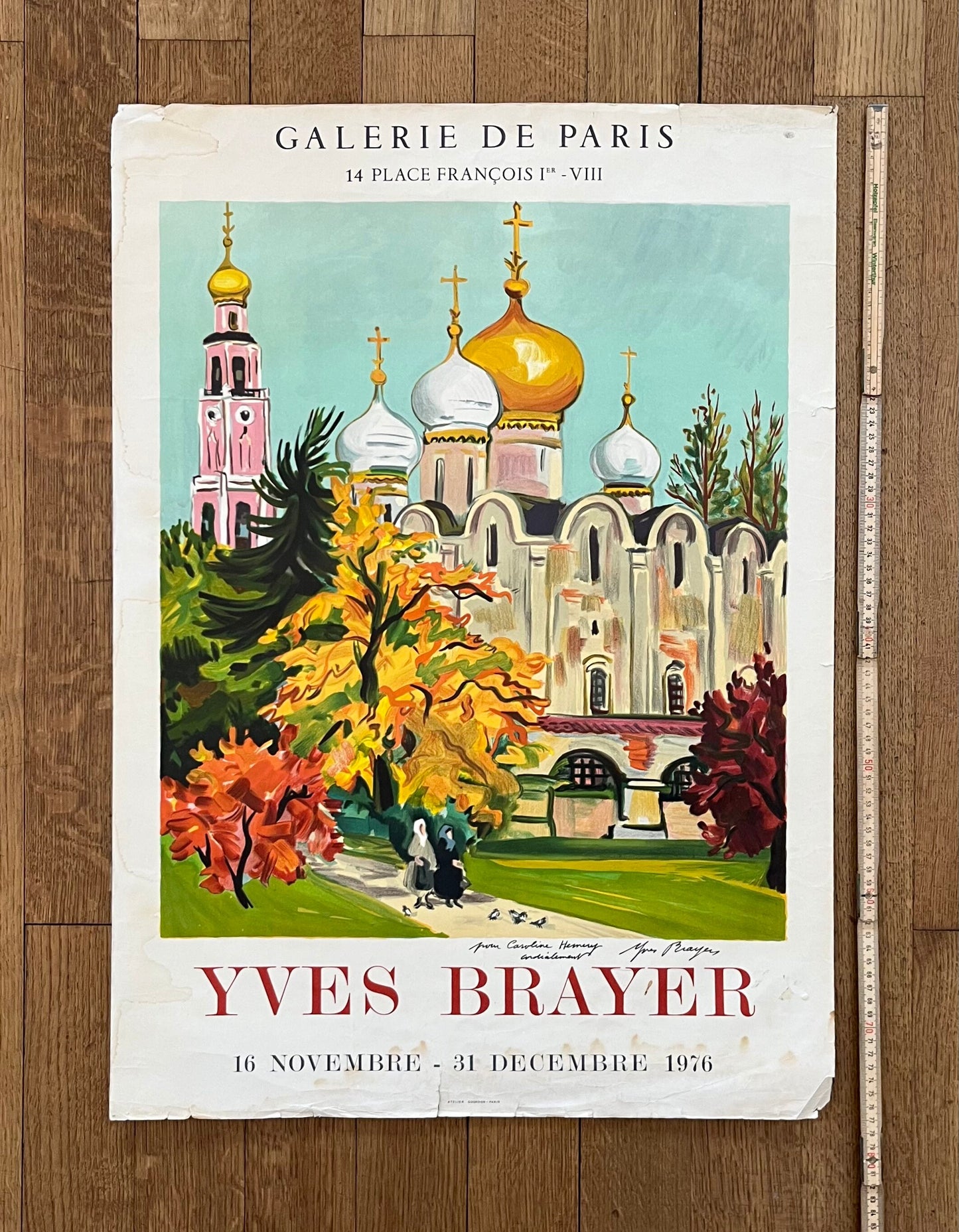 Yves Brayer original art poster used - 21.7"×30.5" (55×77.5cm)