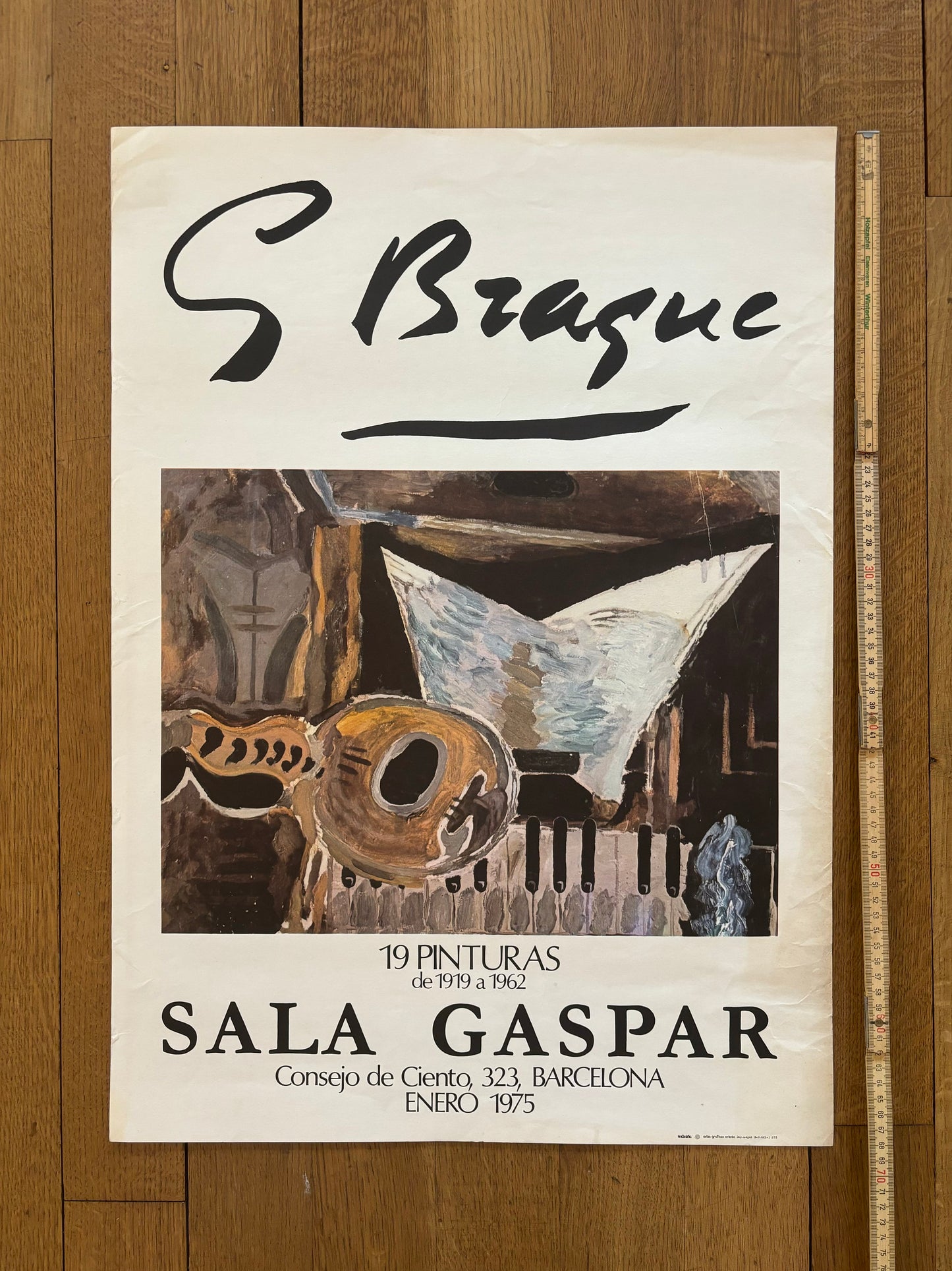 Georges Braque original art exhibition poster - 19.5"×27.4" (49.5×69.5cm)