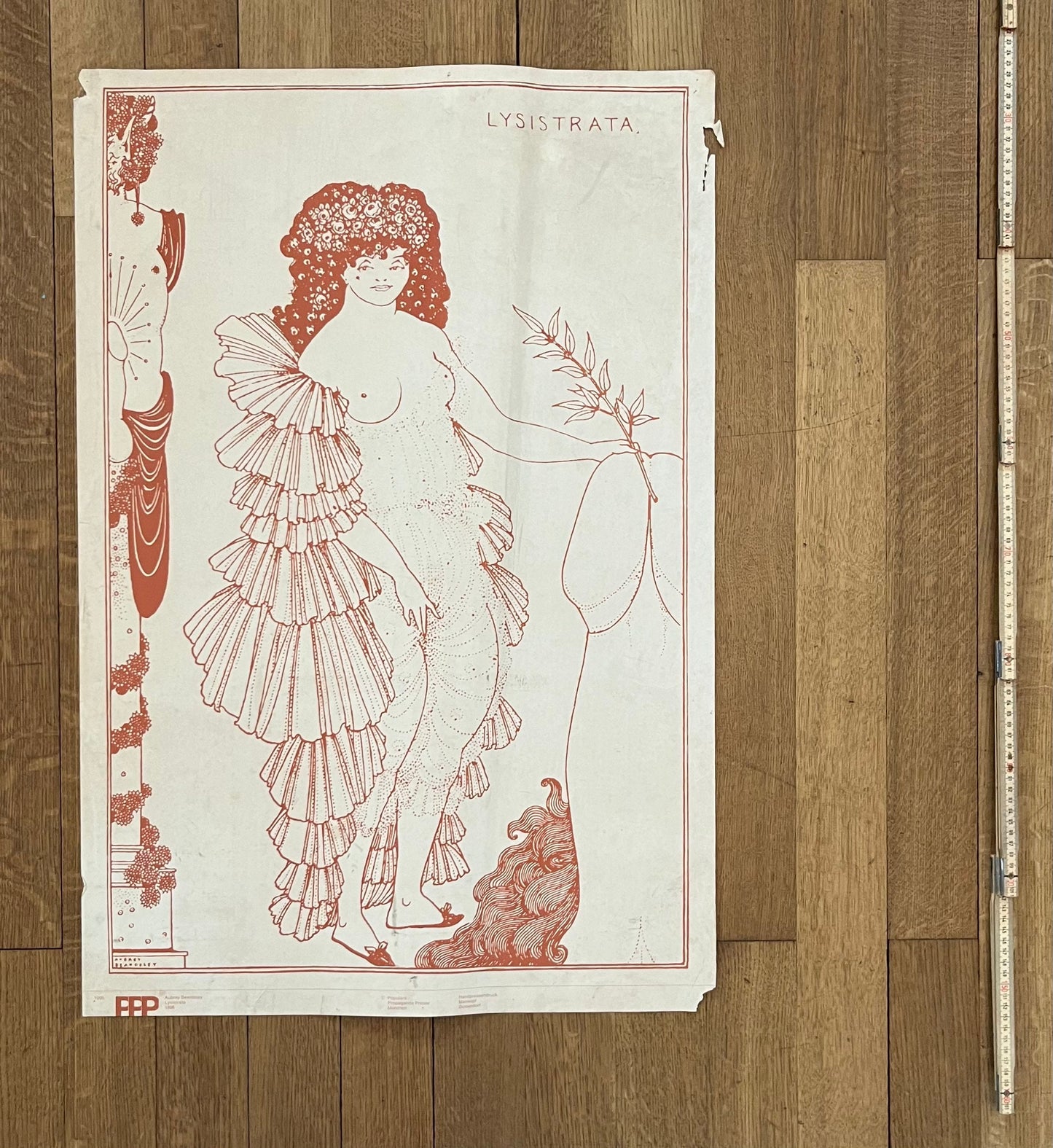 Aubrey Beardsley original art poster used - 23.2"×34.4" (59×87.5cm)