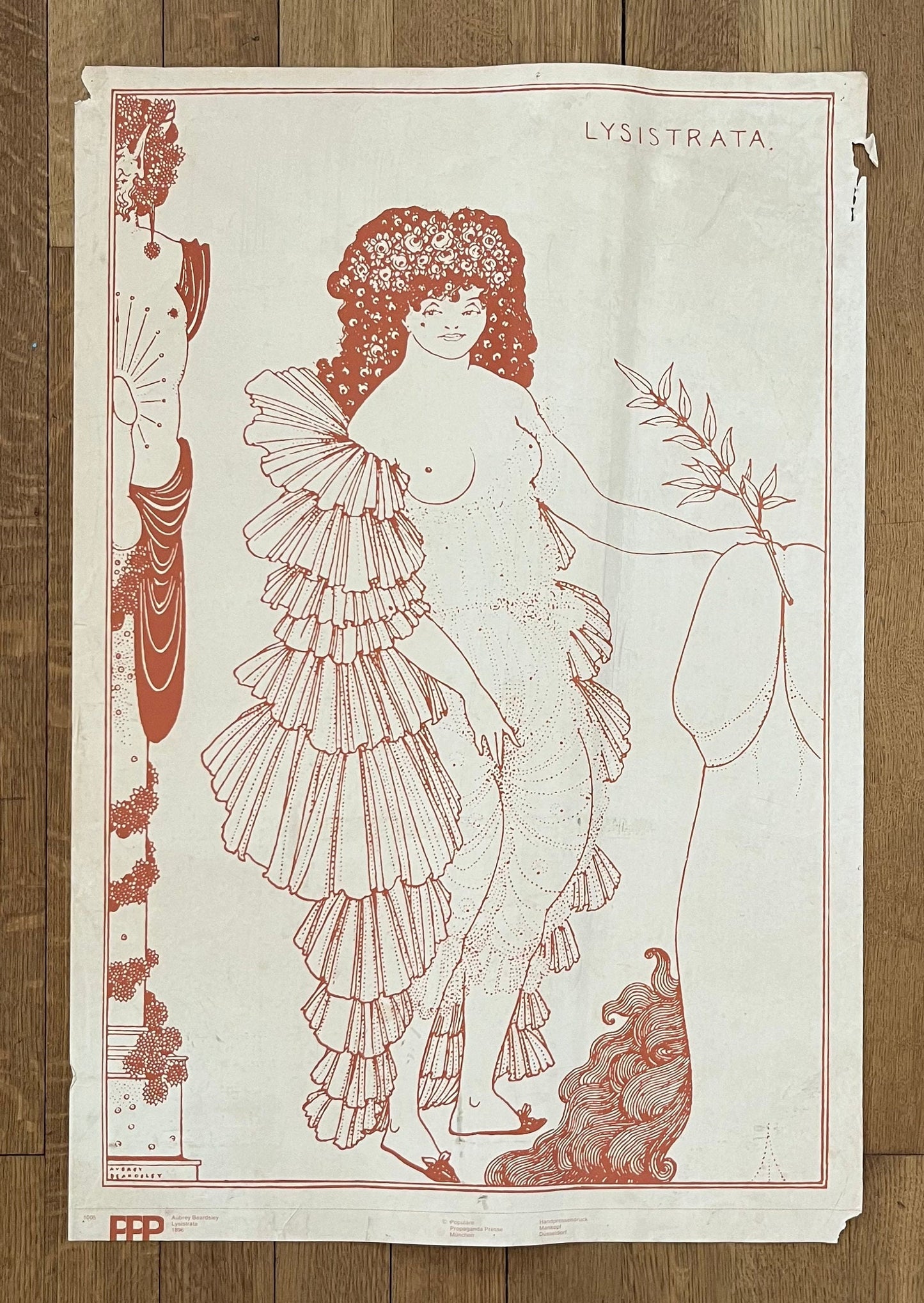 Aubrey Beardsley original art poster used - 23.2"×34.4" (59×87.5cm)