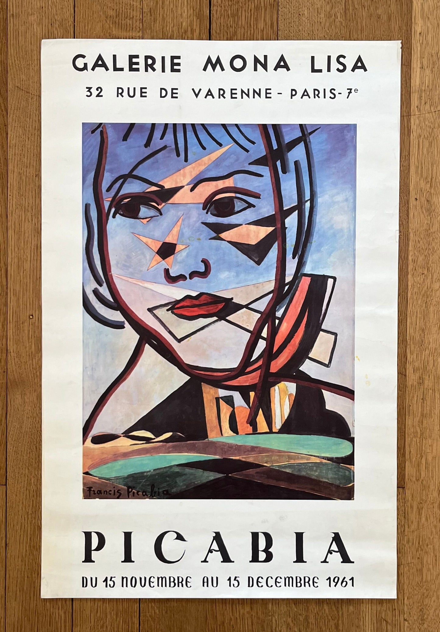 Francis Picabia original art poster used - 18.1"×28.0" (46×71cm)