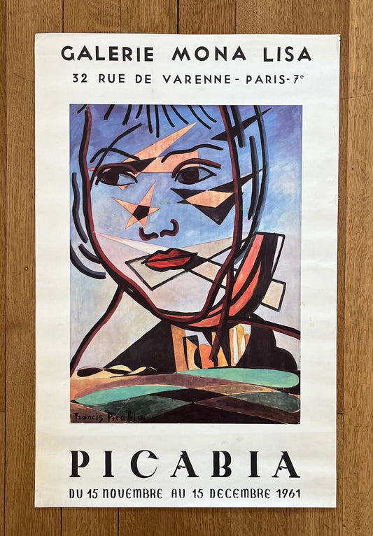 Francis Picabia original art poster used - 18.1"×28.0" (46×71cm)