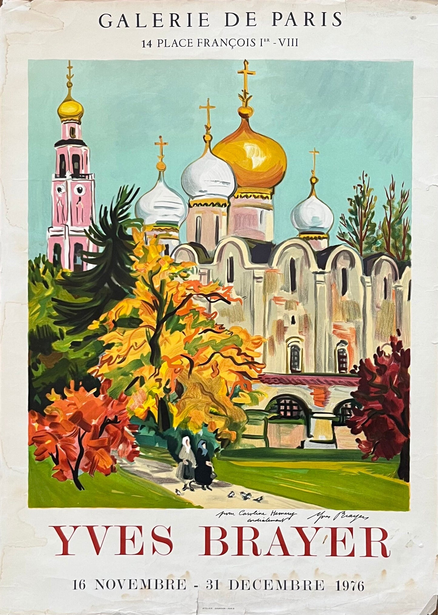 Yves Brayer original art poster used - 21.7"×30.5" (55×77.5cm)