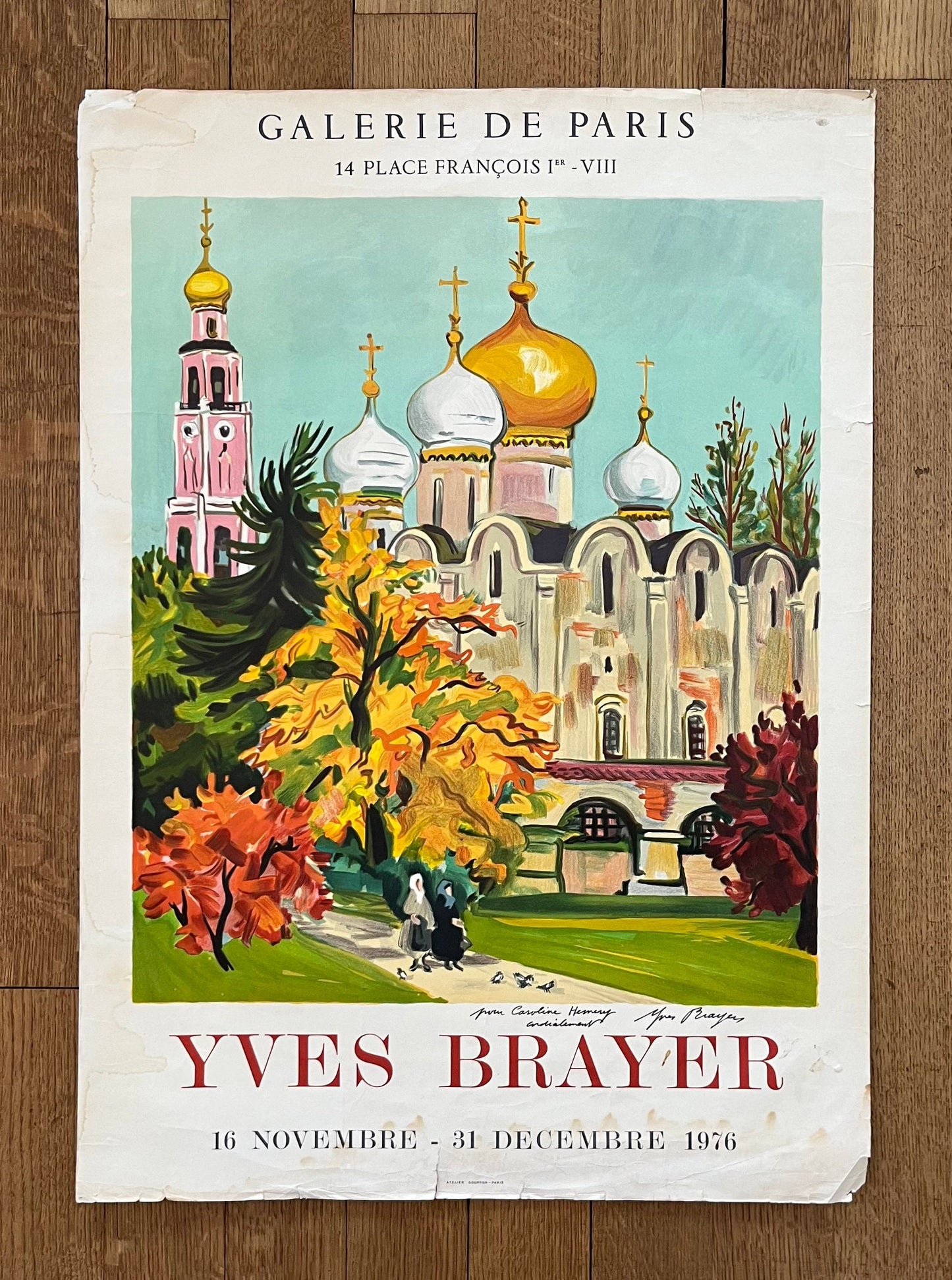 Yves Brayer original art poster used - 21.7"×30.5" (55×77.5cm)