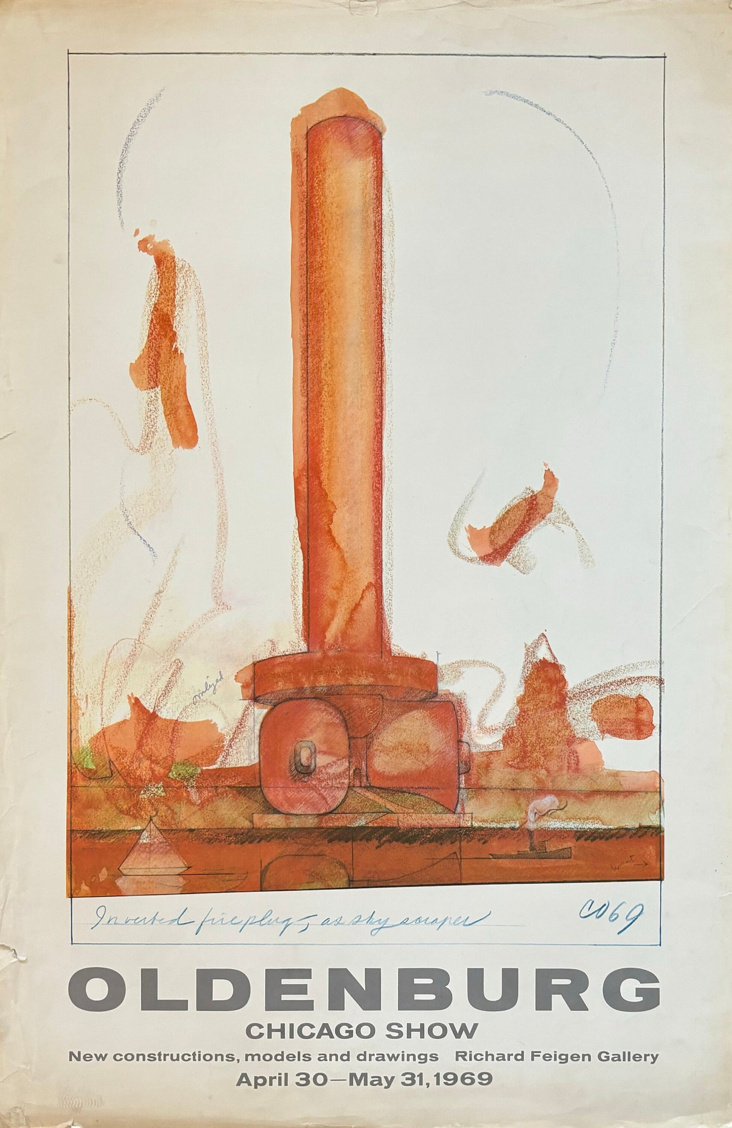 Claes Oldenburg original art poster - 25.0"×38.0" (63.5×96.5cm)