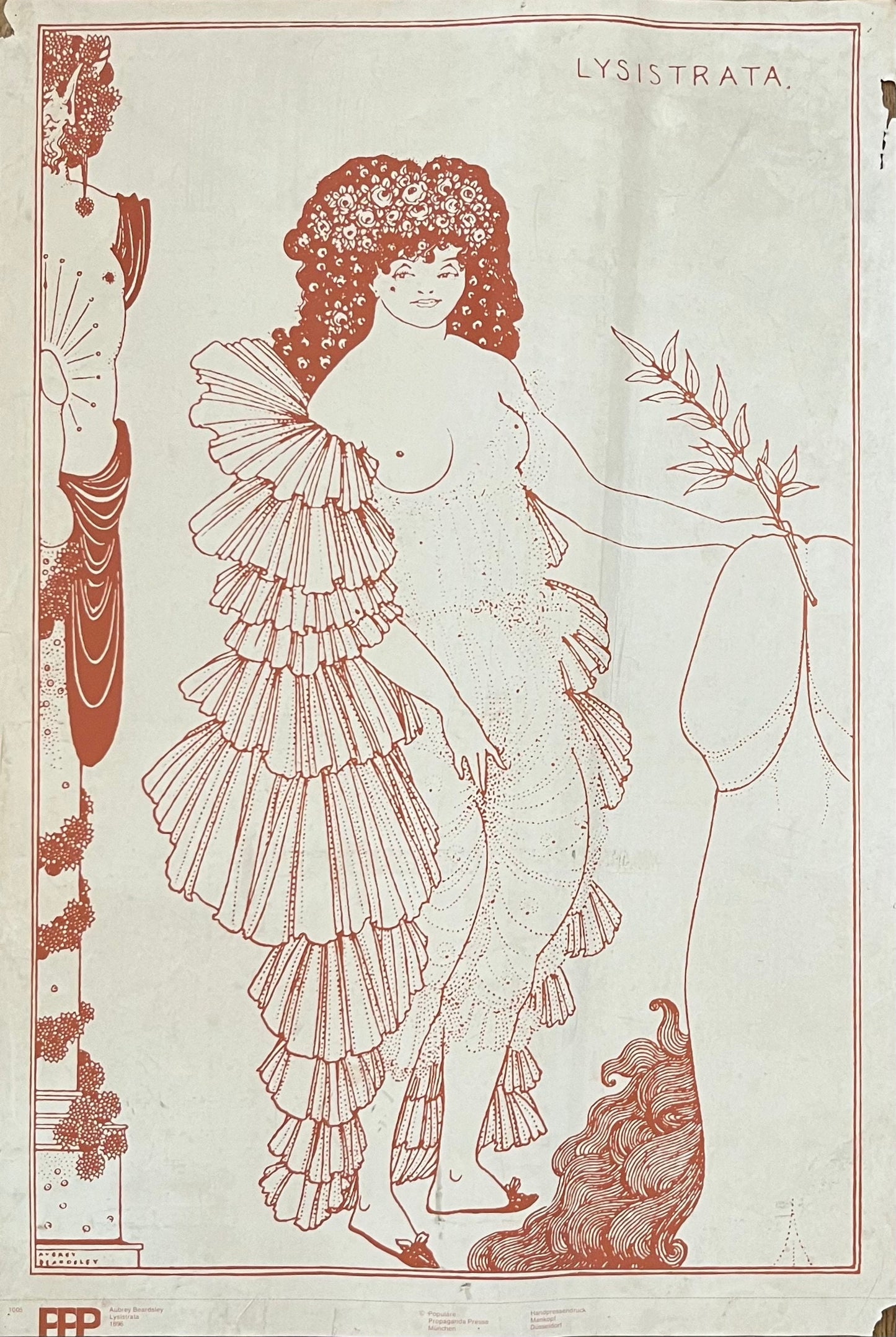 Aubrey Beardsley original art poster used - 23.2"×34.4" (59×87.5cm)