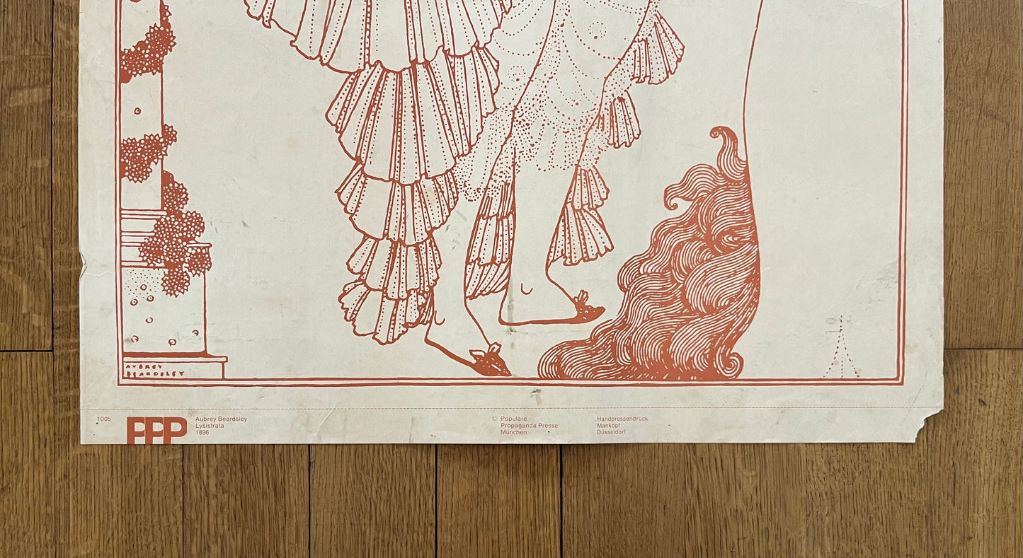 Aubrey Beardsley original art poster used - 23.2"×34.4" (59×87.5cm)