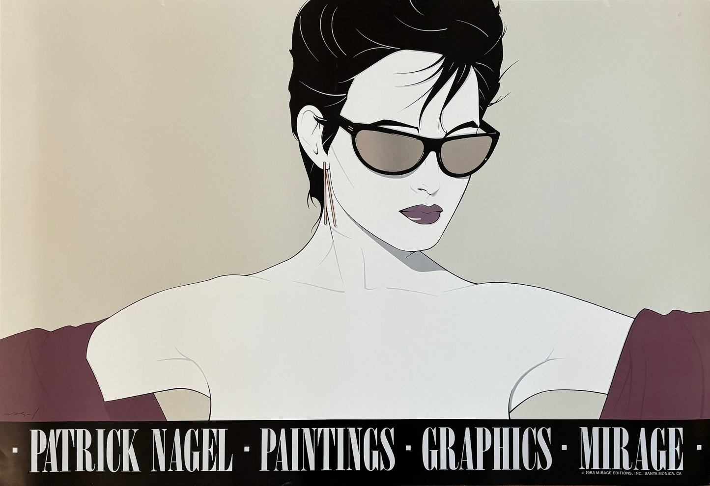 Patrick Nagel original art poster - 23.0"×33.7" (58.5×85.5cm)