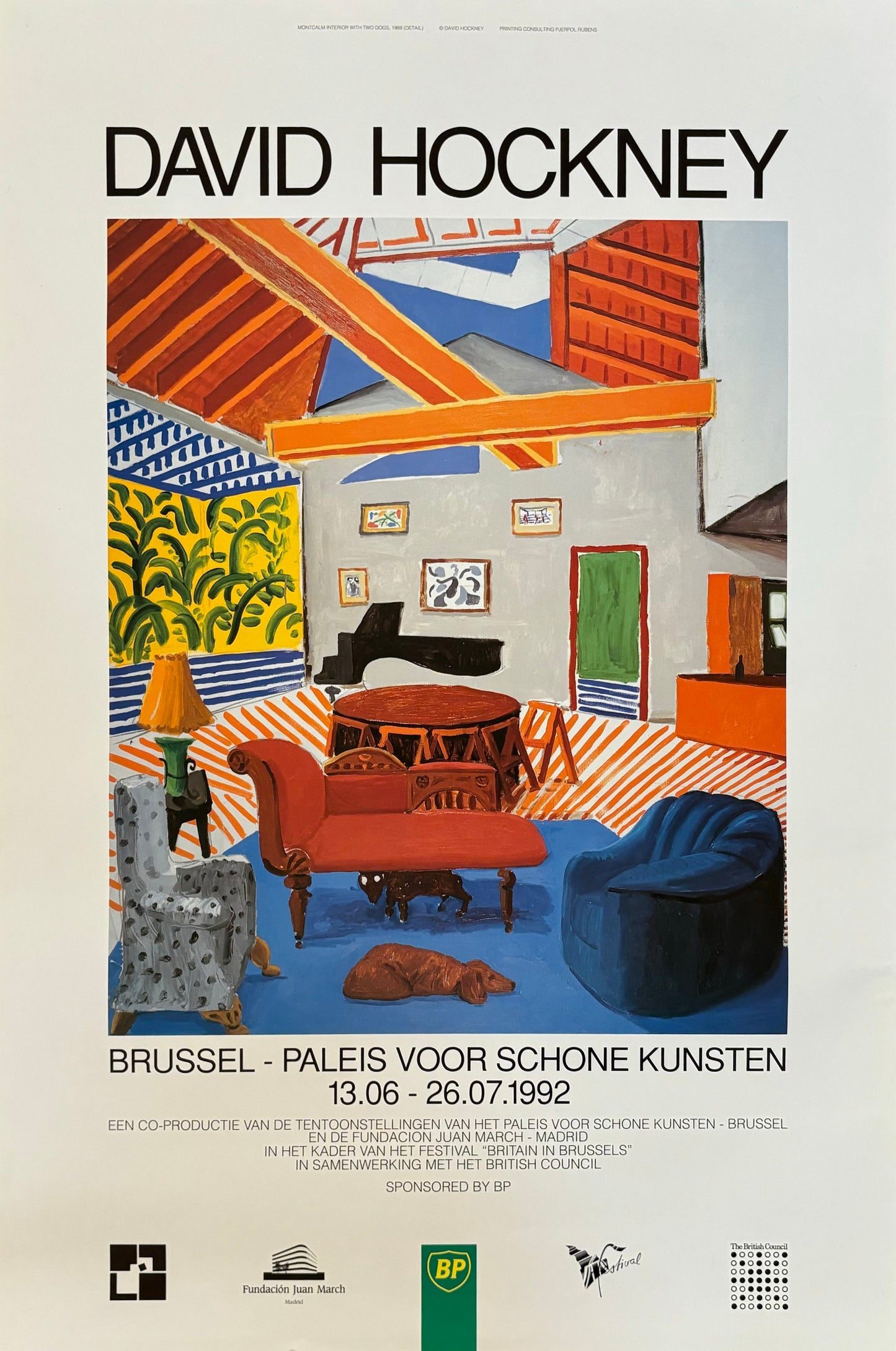 David Hockney original art poster used - 15.7"×23.6" (40×60cm)