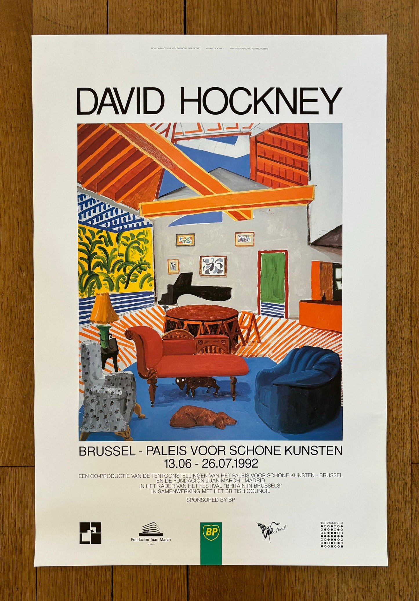David Hockney original art poster used - 15.7"×23.6" (40×60cm)