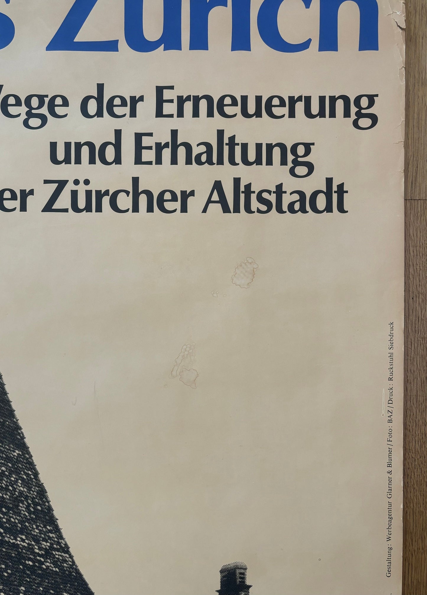 Helmhaus Zürich original art poster - 35.4"×50.2" (90×127.5cm)