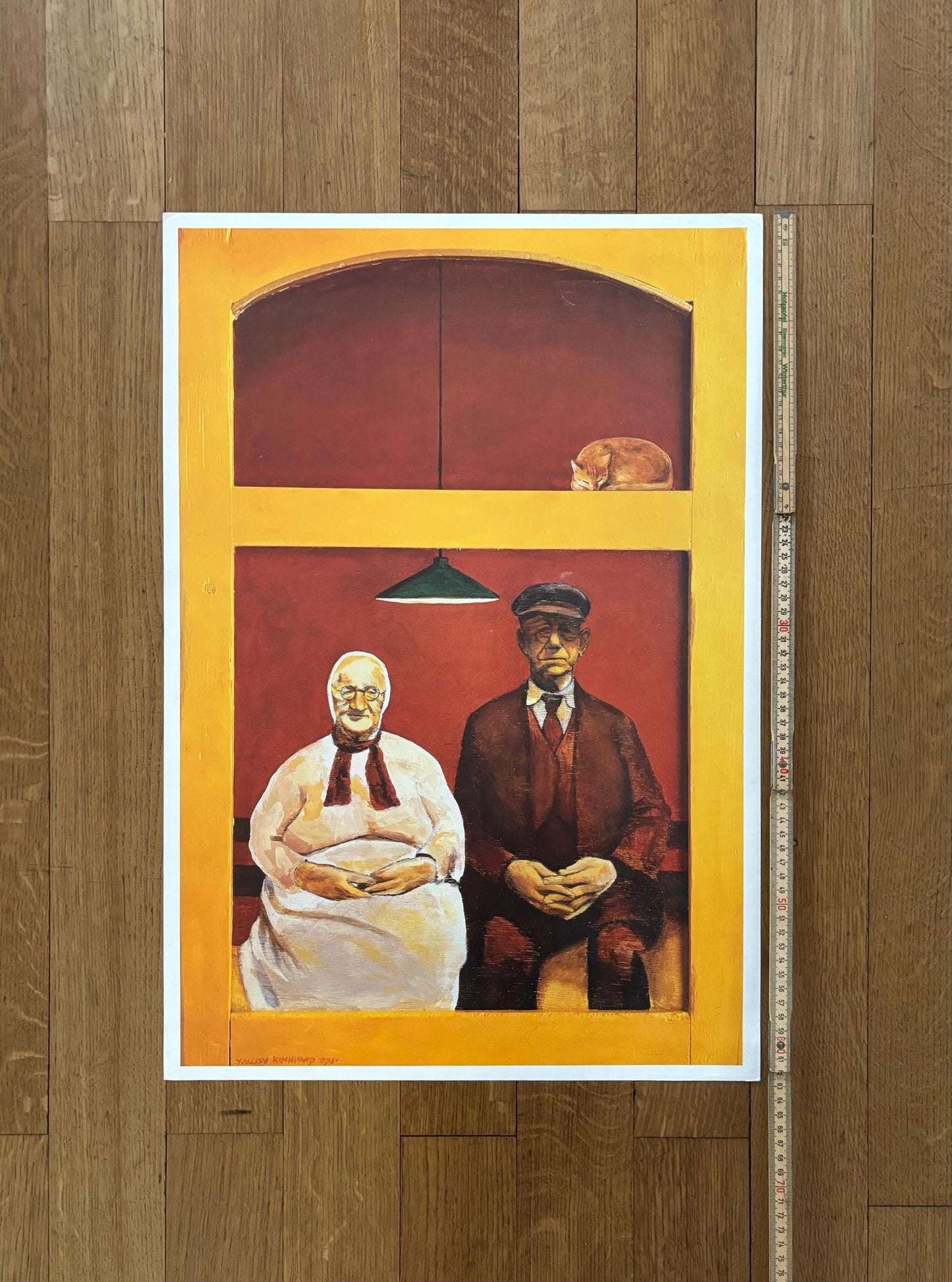 Old people in red room original art poster - 17.3"×24.8" (44×63cm)