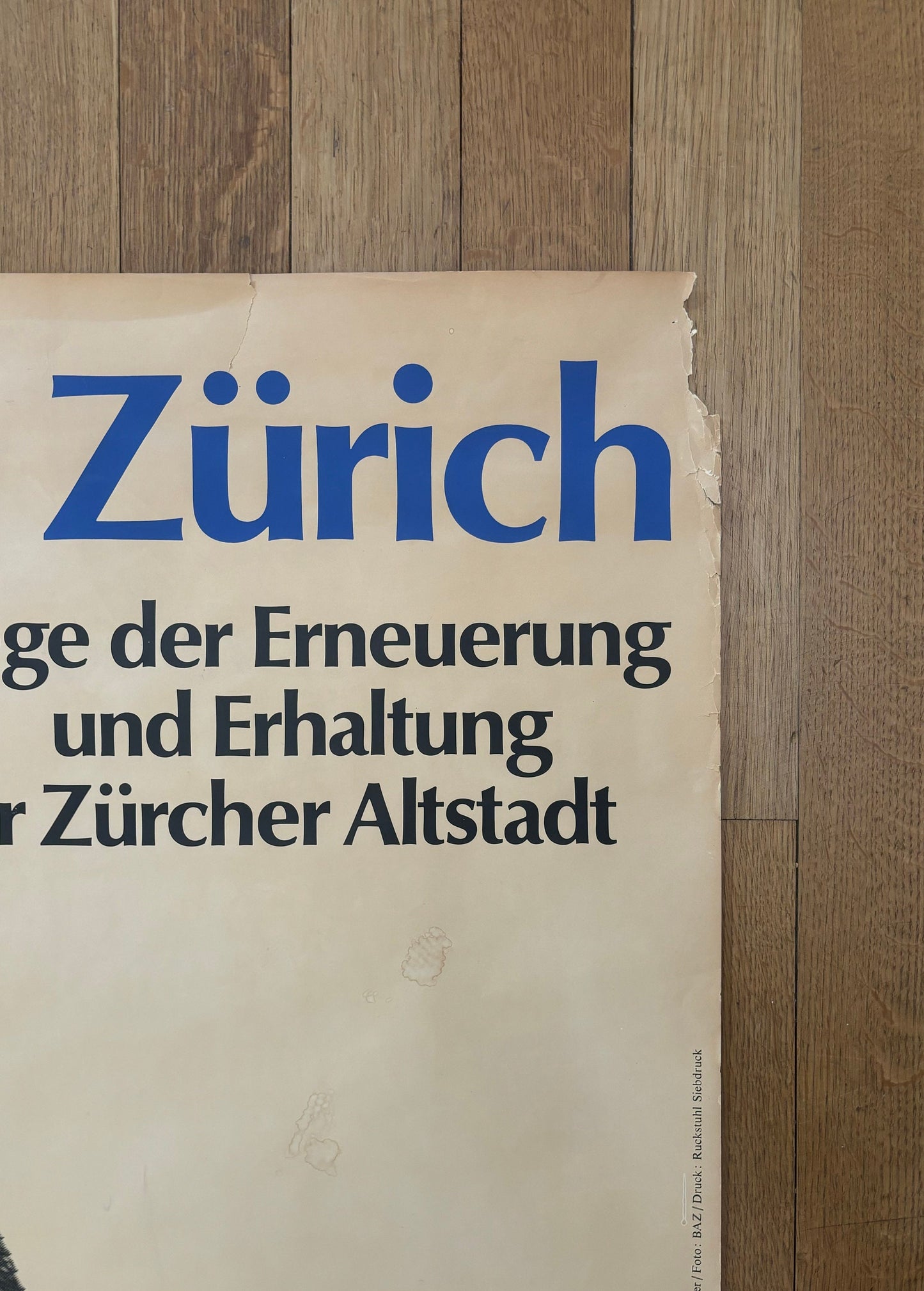 Helmhaus Zürich original art poster - 35.4"×50.2" (90×127.5cm)