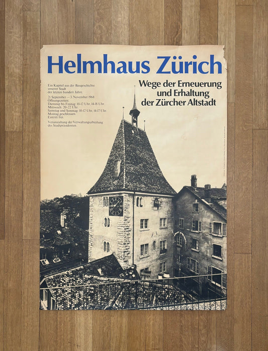 Helmhaus Zürich original art poster - 35.4"×50.2" (90×127.5cm)