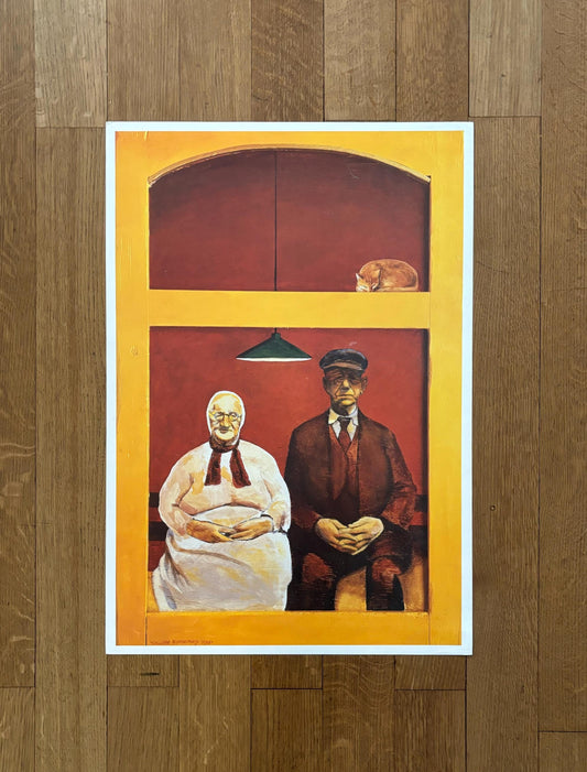 Old people in red room original art poster - 17.3"×24.8" (44×63cm)