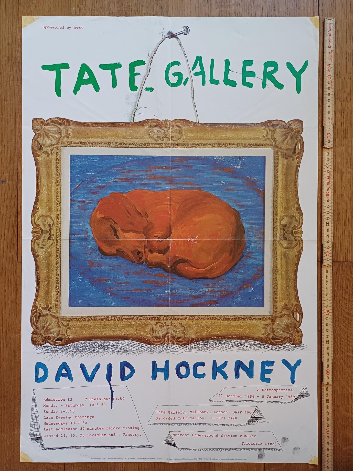 David Hockney original poster used - 19.9"×29.9" (50.5×76cm)