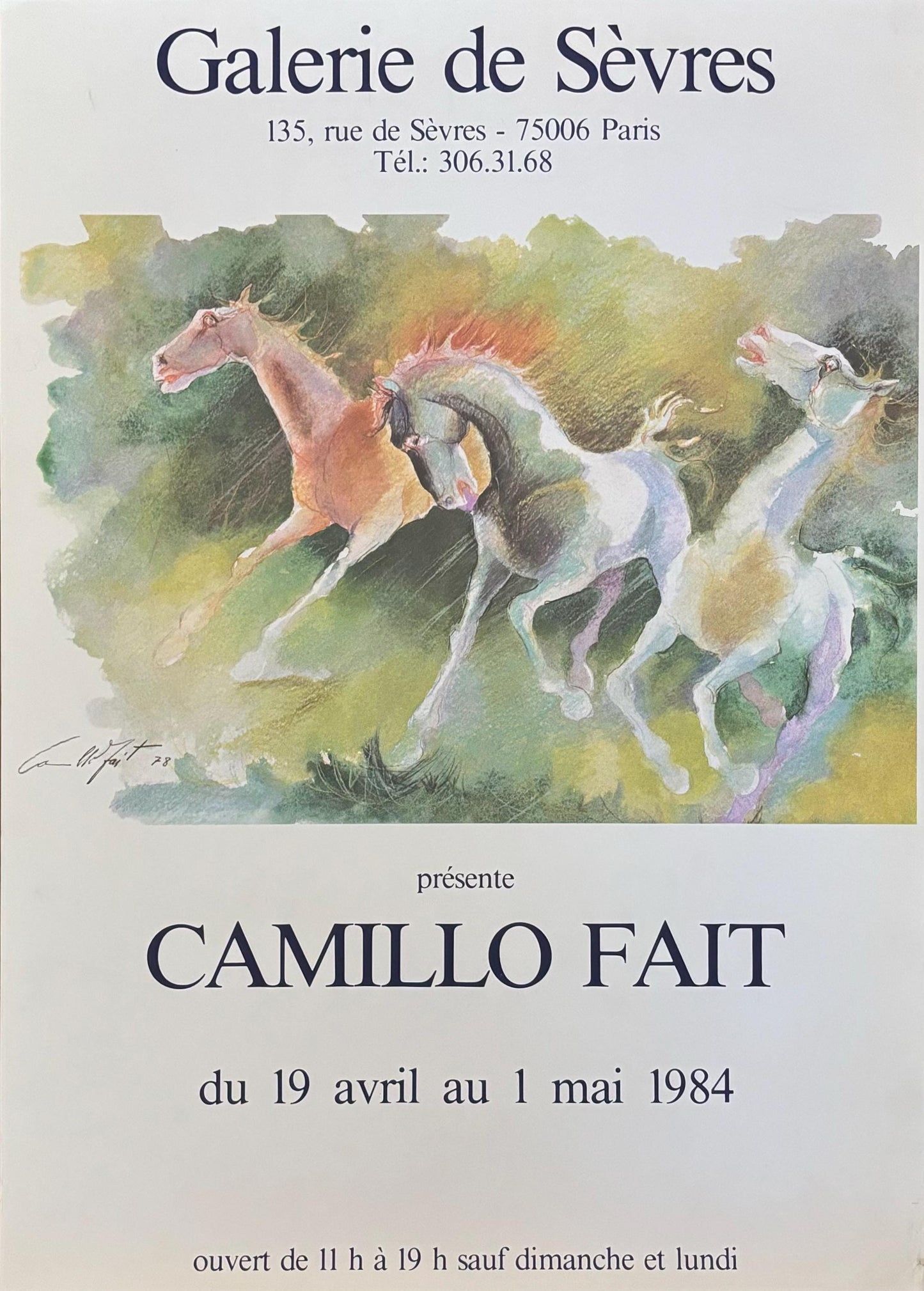 Camillo Fait original art exhibition poster - 18.7"×25.8" (47.5×65.5cm)