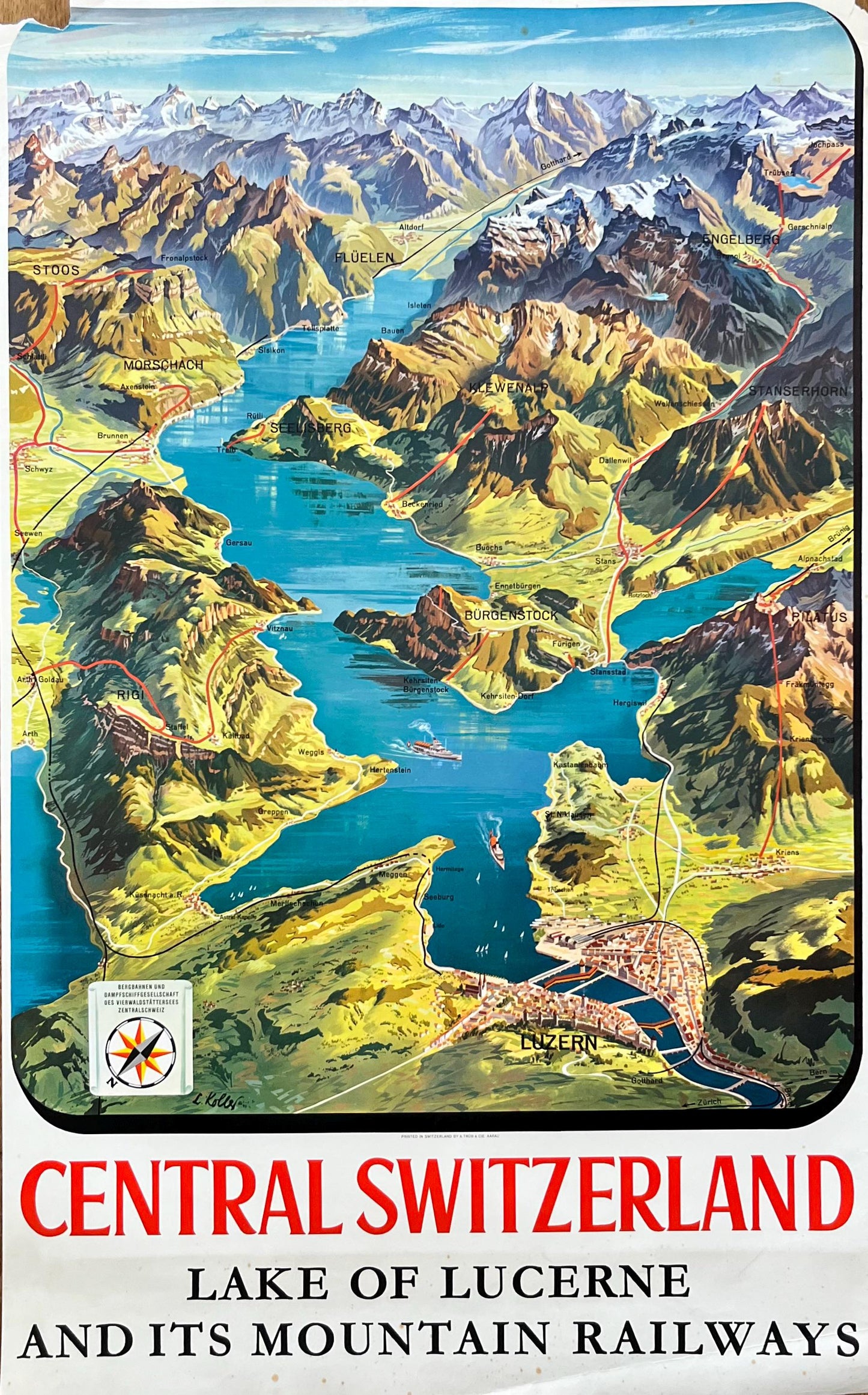 Louis Koller original art poster - 25.2"×40.2" (64×102cm)