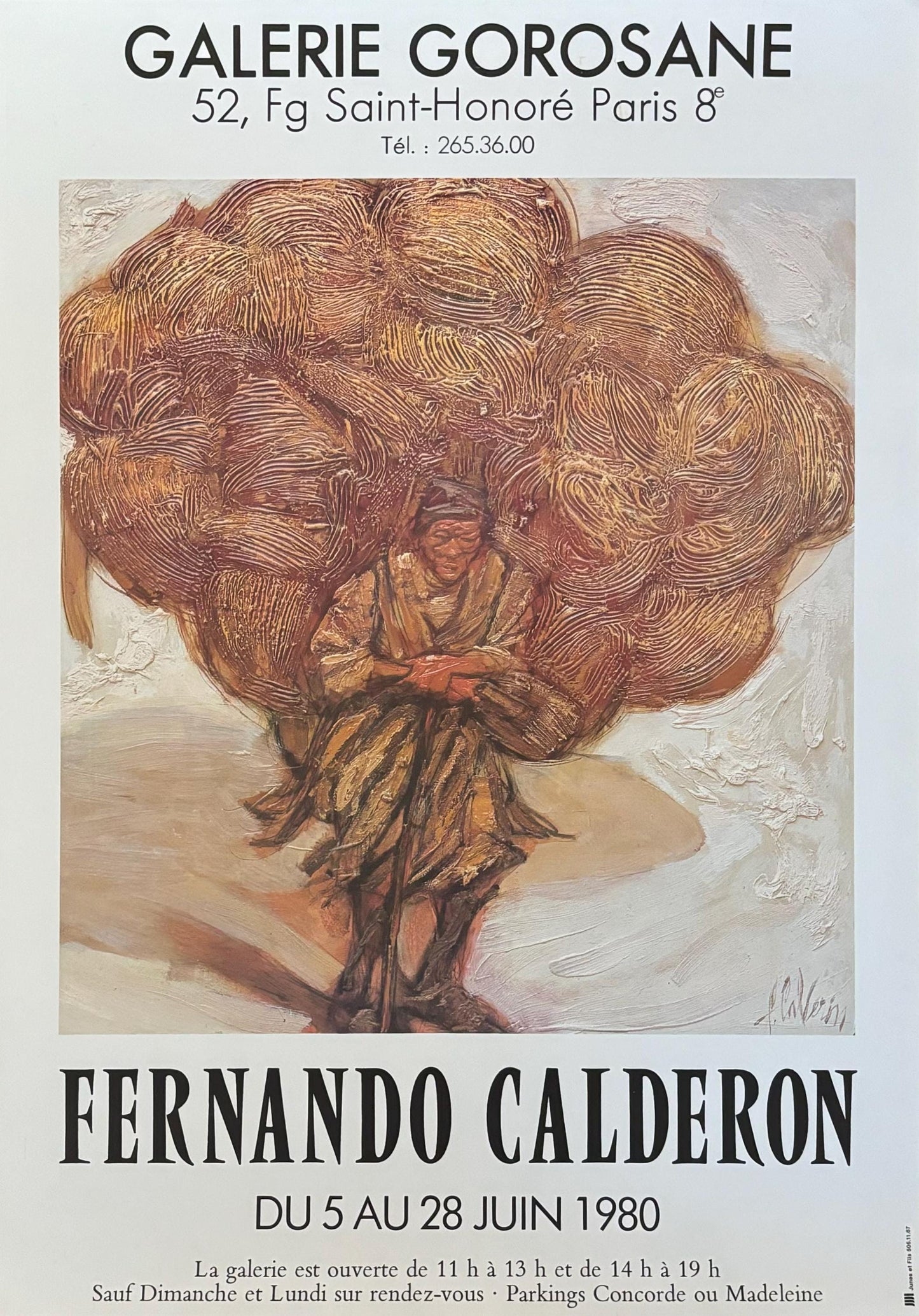 Fernando Calderon original art exhibition poster - 19.3"×27.2" (49×69cm)