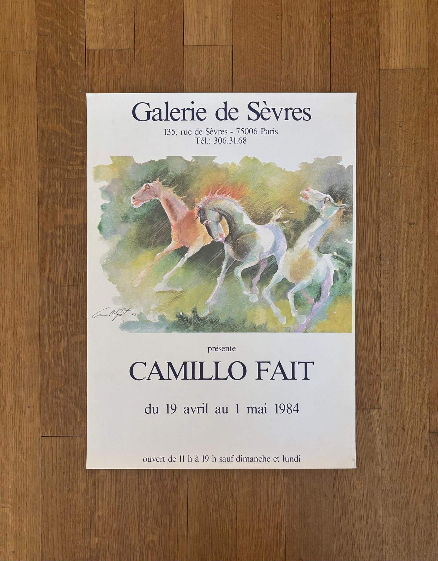 Camillo Fait original art exhibition poster - 18.7"×25.8" (47.5×65.5cm)