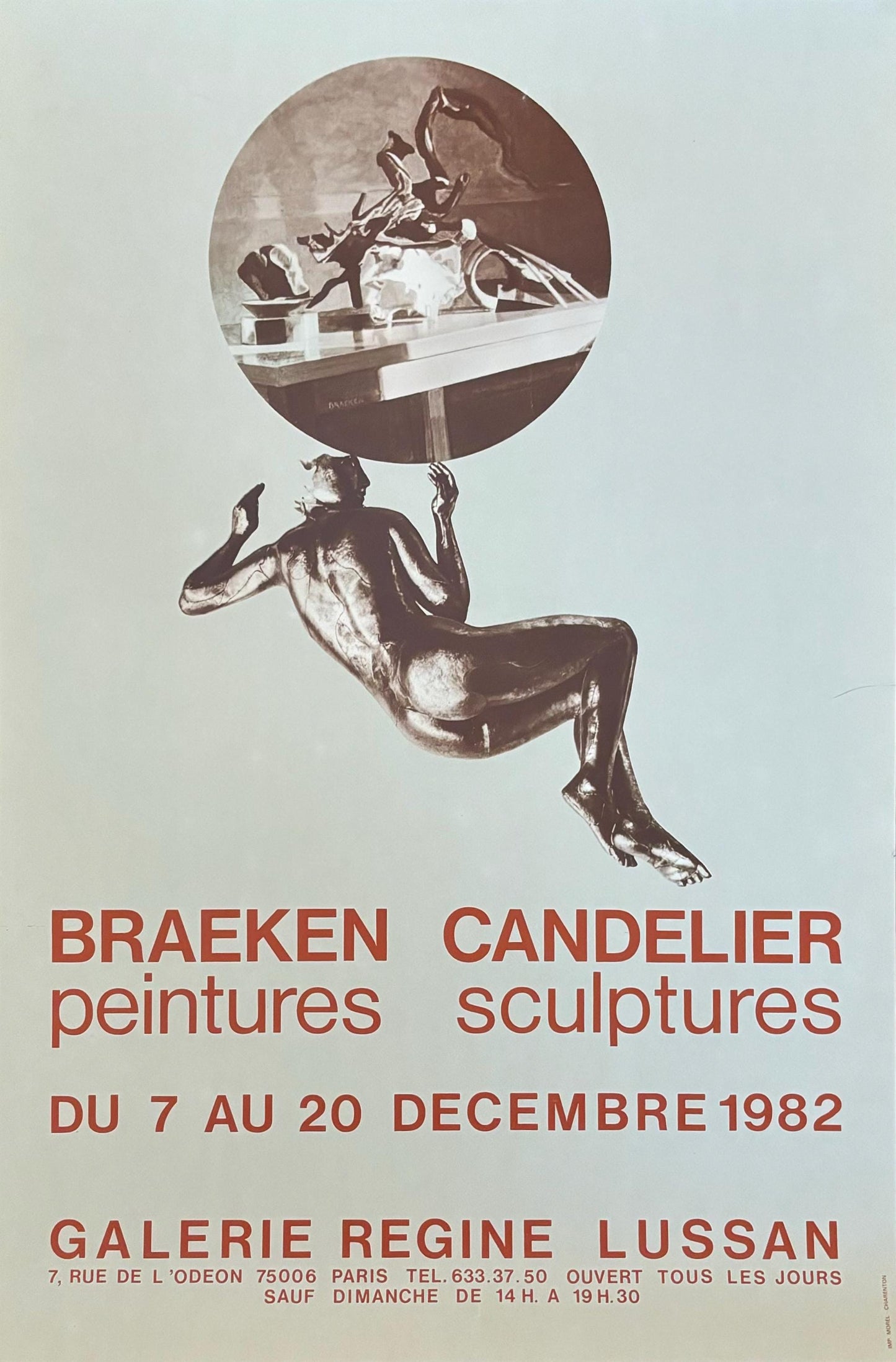 christian candelier and bernard braeken original art exhibition poster - 15.9"×23.6" (40.5×60cm)