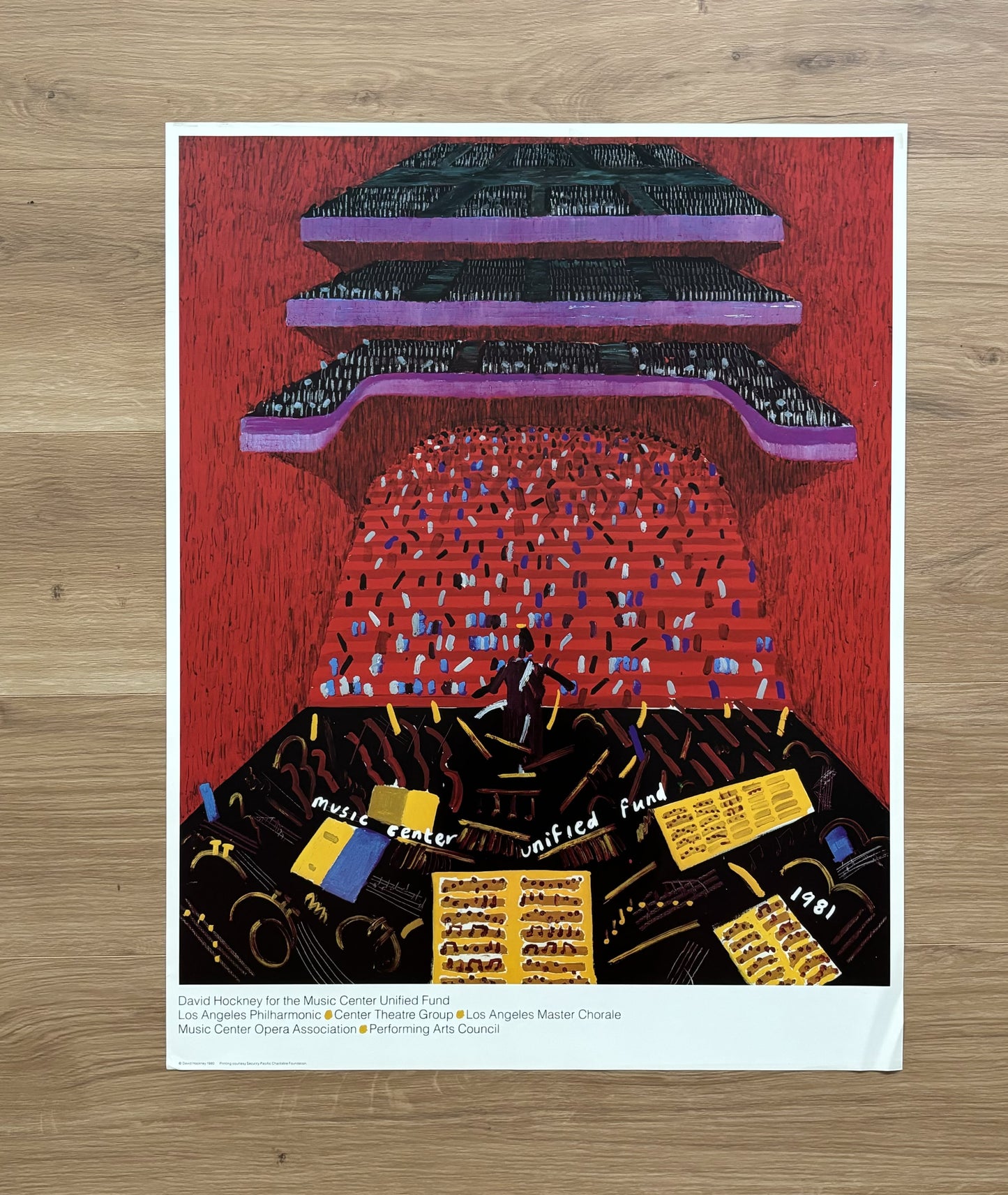 David Hockney original art poster used - 21.6"×27.5" (55×70cm)