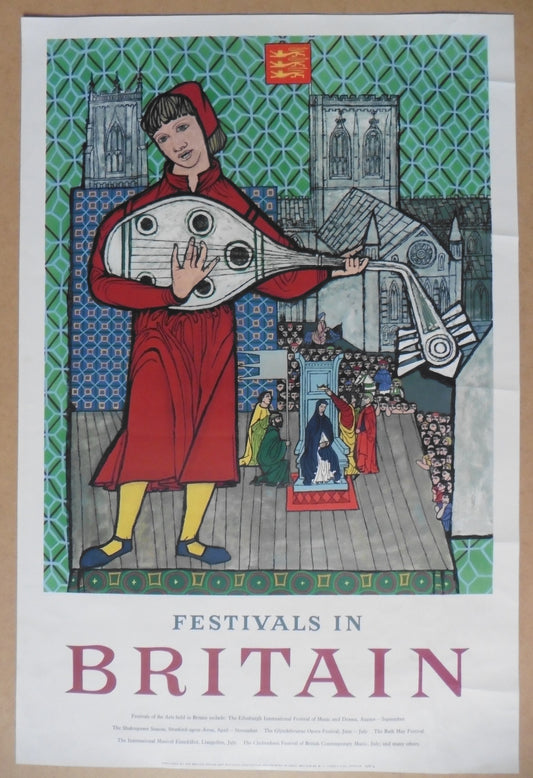 Vintage Poster Festivals in Britain 1955 - 19.5"×29.5" (49.5×75cm)