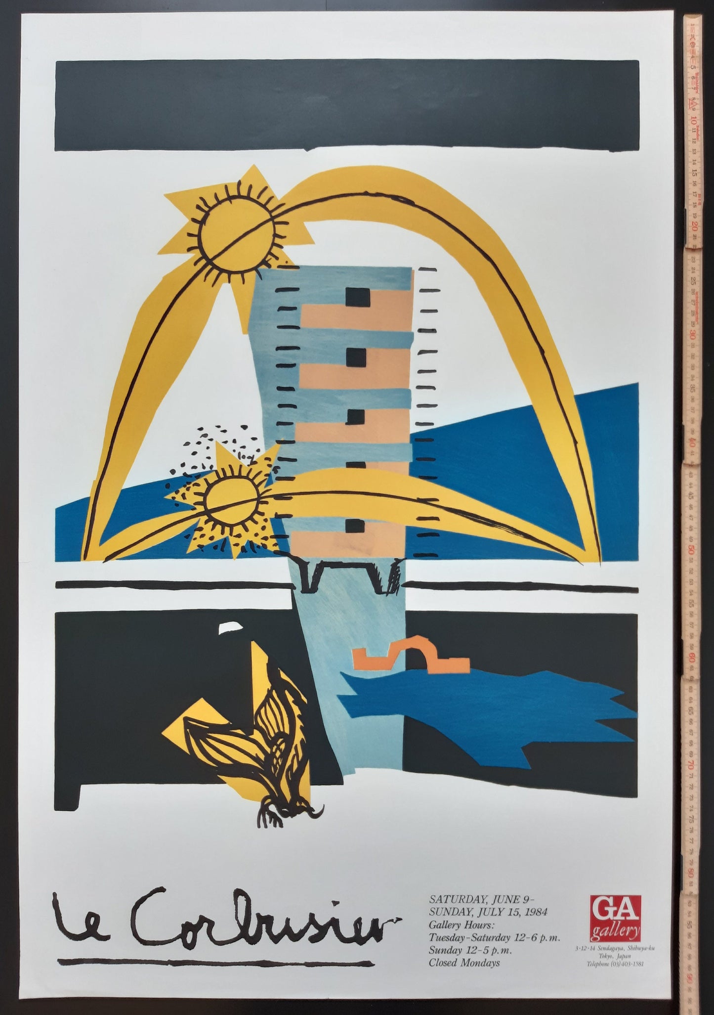 Le Corbusier original art poster - 24.0"×36.2" (61×92cm)