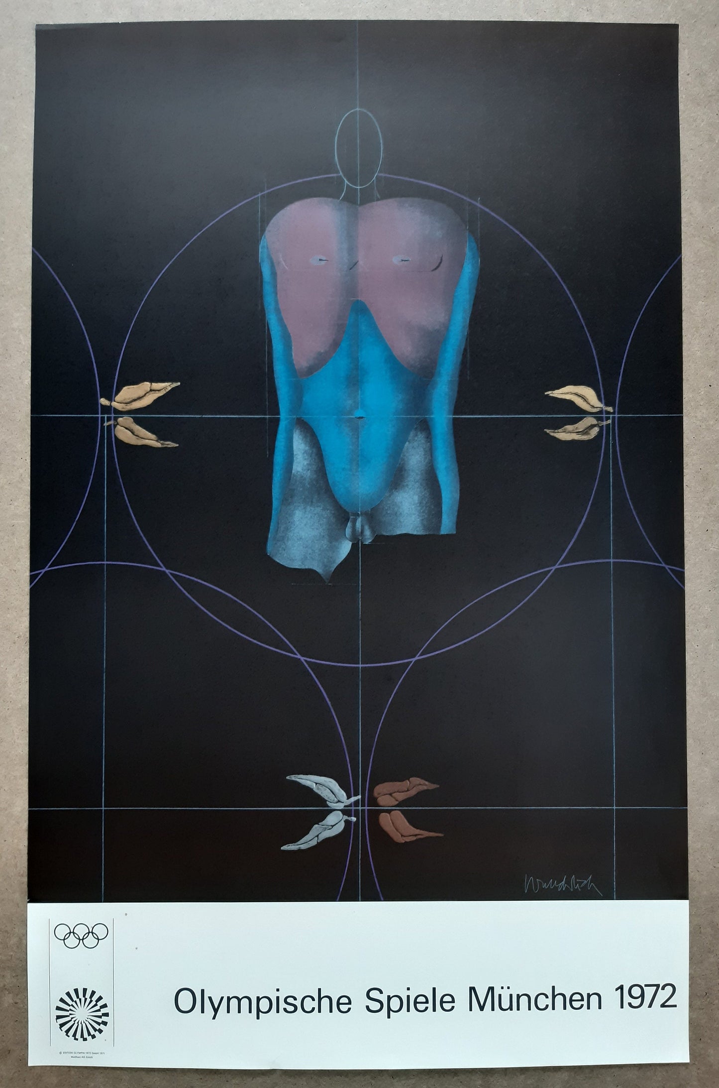 Paul Wunderlich Olympic poster - 24.9"×40.0" (63.2×101.5cm)
