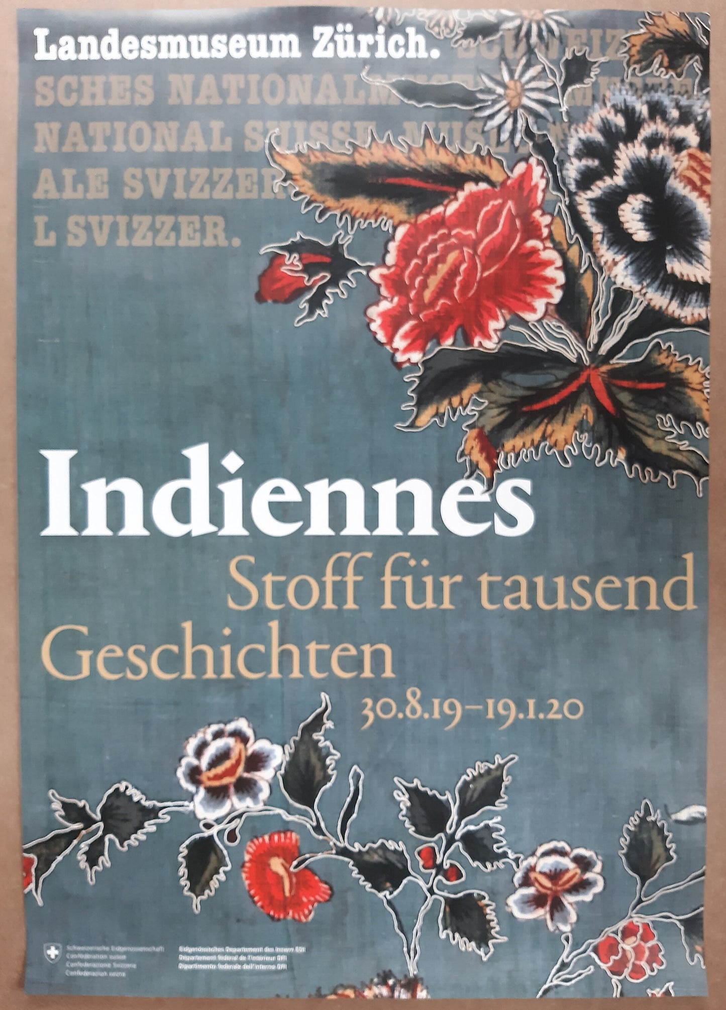 Indian Textiles original museum Poster - 35.6"×50.4" (90.5×128cm)