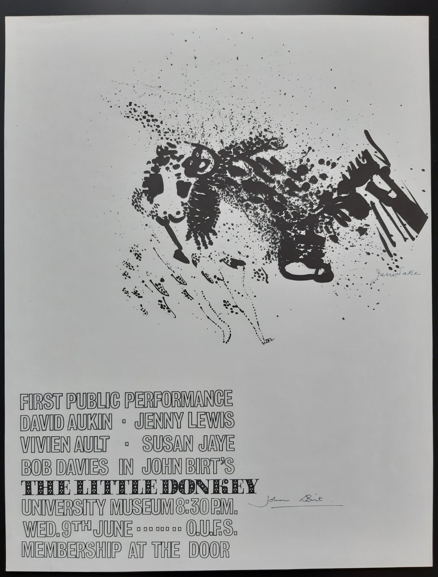 John Birt Jane Lake signed film poster - 13.4"×17.3" (34×44cm)