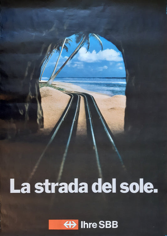 Swiss original railway travel poster - 35.6"×50.4" (90.5×128cm)