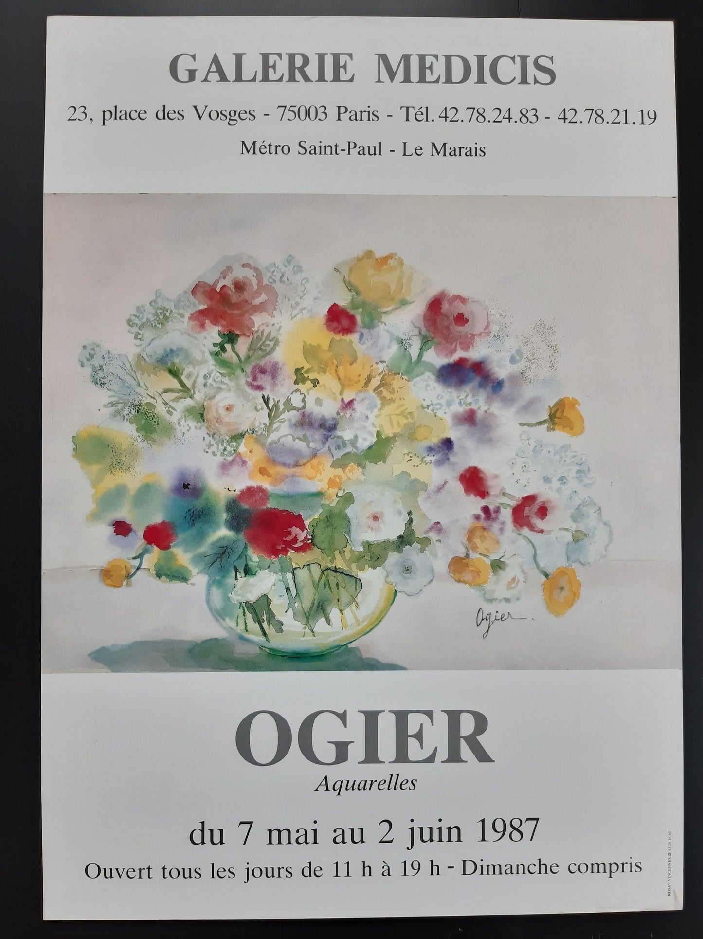 Marie-Louise Ogier original art poster - 19.1"×27.2" (48.5×69cm)