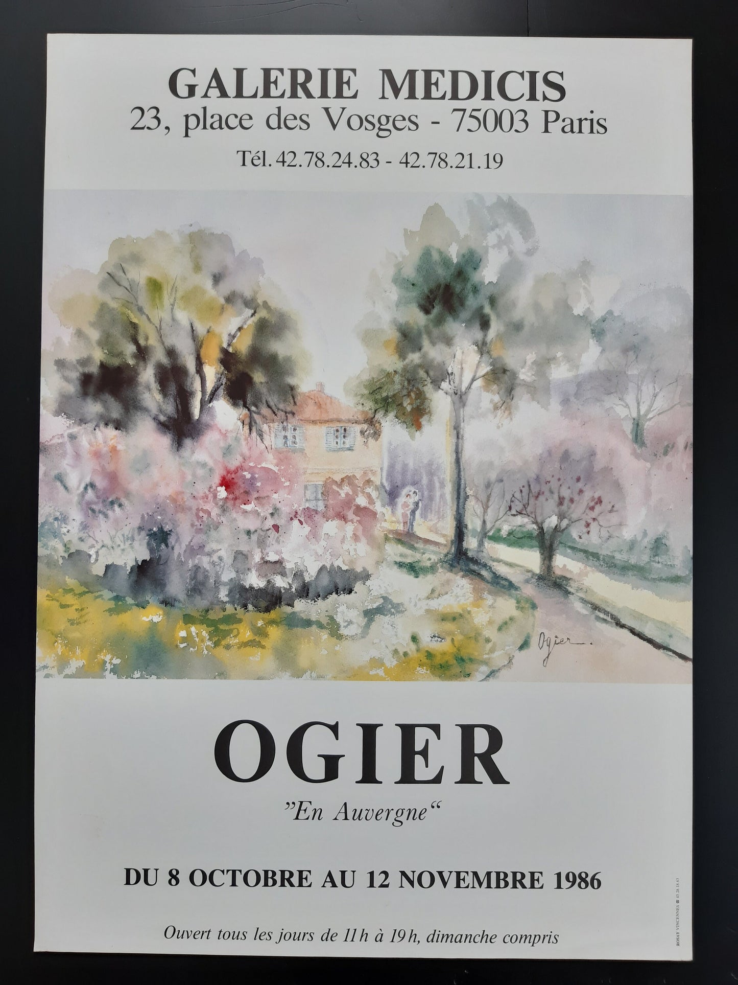 Marie-Louise Ogier original art poster - 19.1"×27.2" (48.5×69cm)
