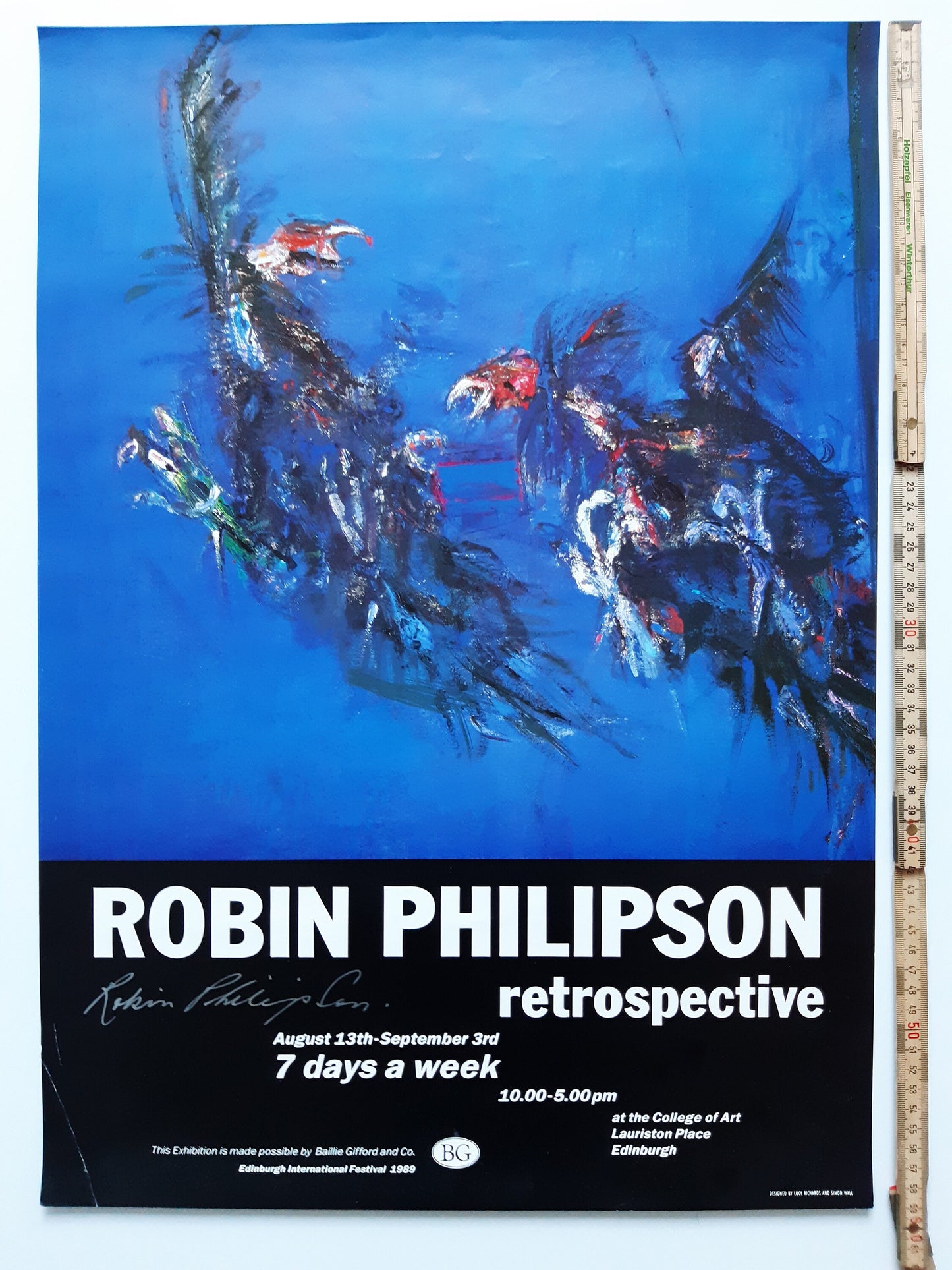 Robin Philipson signed original exhibition poster - 16.5"×23.4" (42×59.5cm)