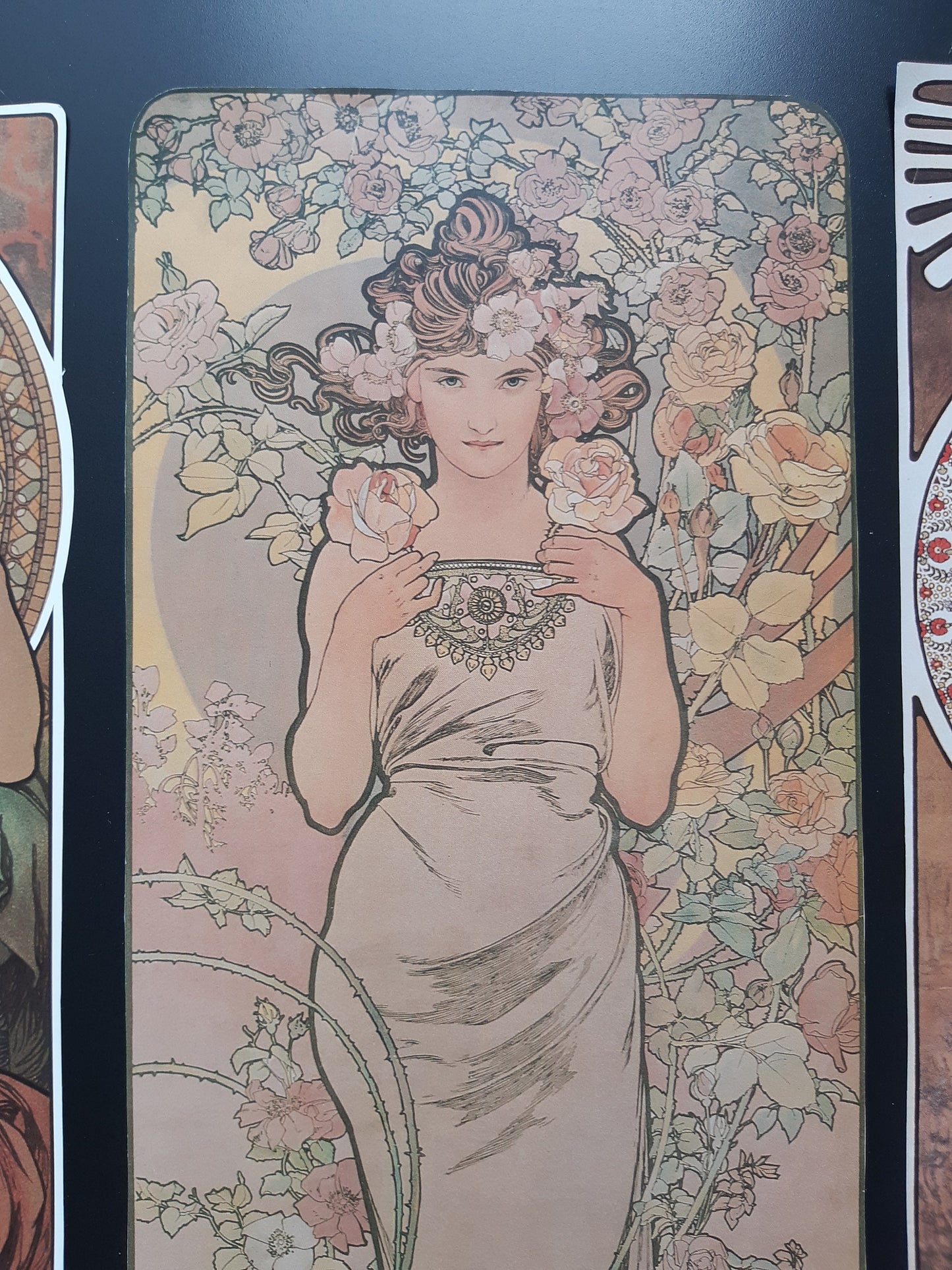 Alphonse Mucha art print lot of 4 - 7.3"×18.1" (18.5×46cm)