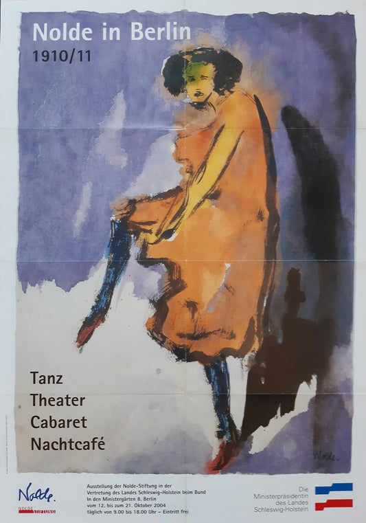 Emil Nolde original art exhibition poster dance folded - 23.4"×33.1" (59.5×84cm)