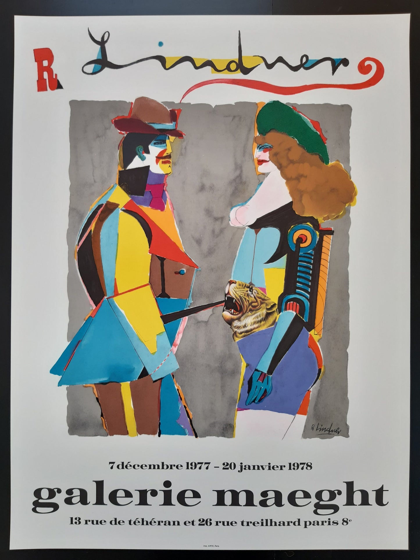 Richard Lindner original art exhibition poster pop art - 22.2"×29.9" (56.5×76cm)