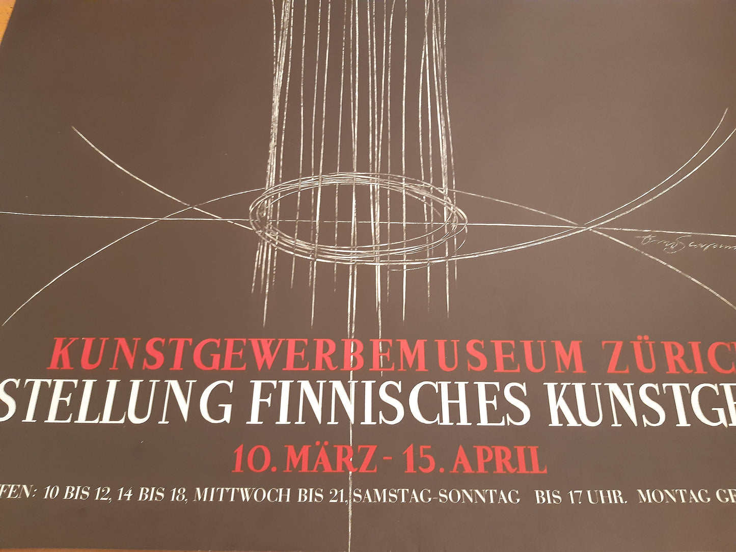 Timo Sarpaneva original art exhibition poster - 35.4"×50.4" (90×128cm)