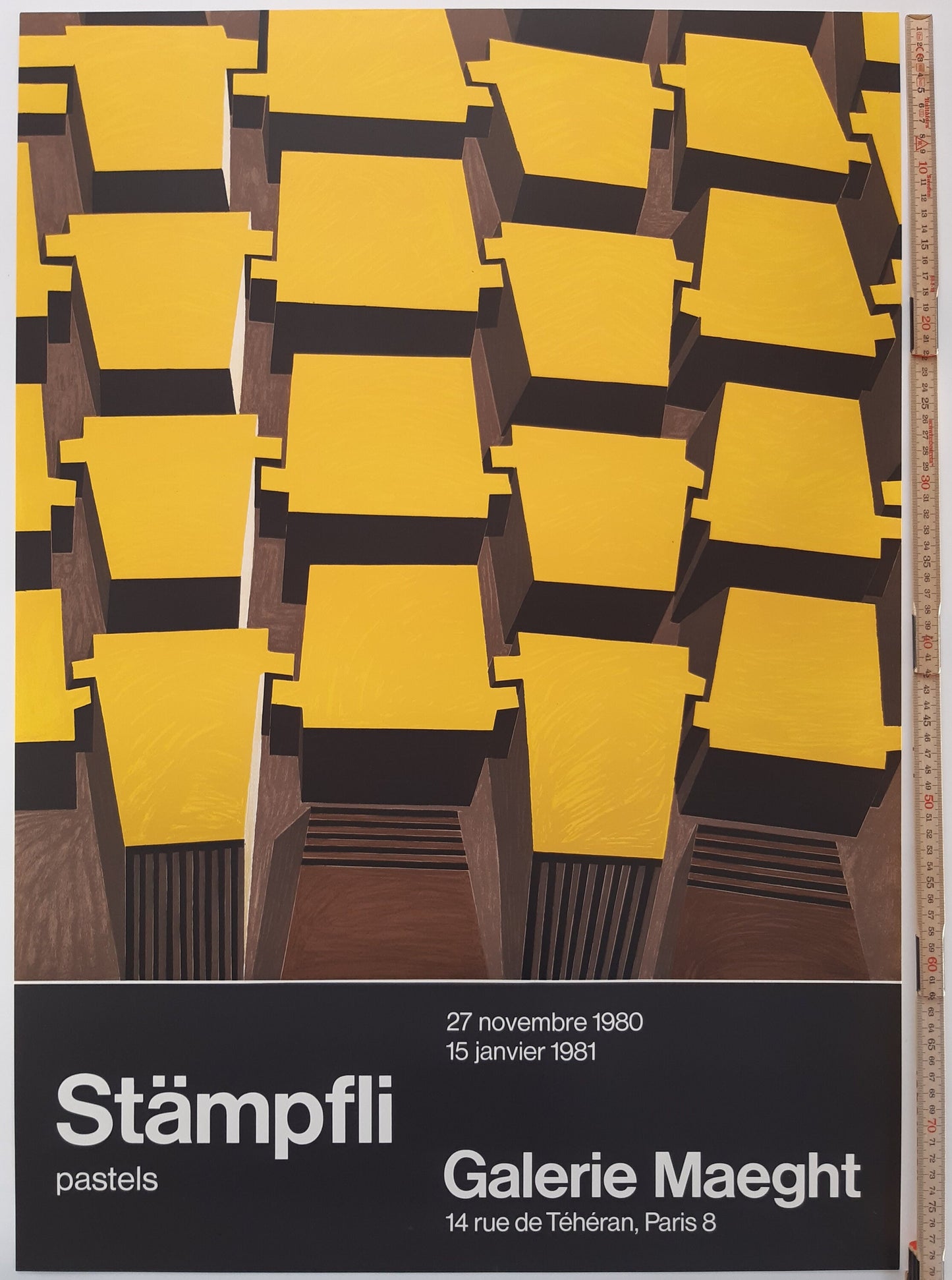 Peter Stämpfli vintage original art exhibition poster 1980 - 22.0"×31.5" (56×80cm)