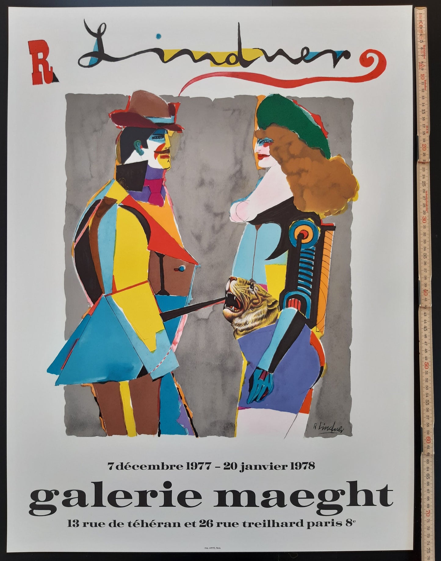 Richard Lindner original art exhibition poster pop art - 22.2"×29.9" (56.5×76cm)