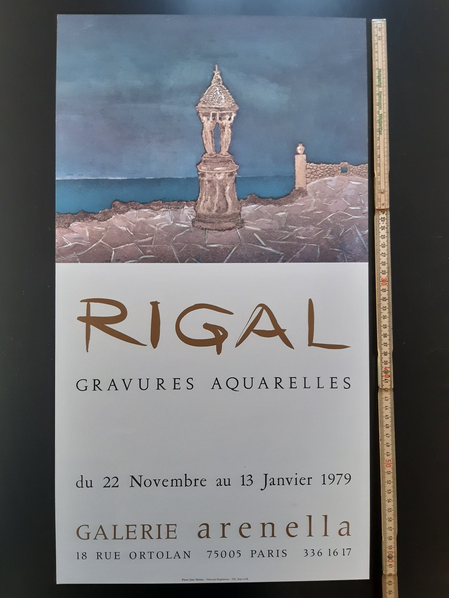 J. J. J. Rigal original art exhibition poster - 13.8"×25.2" (35×64cm)