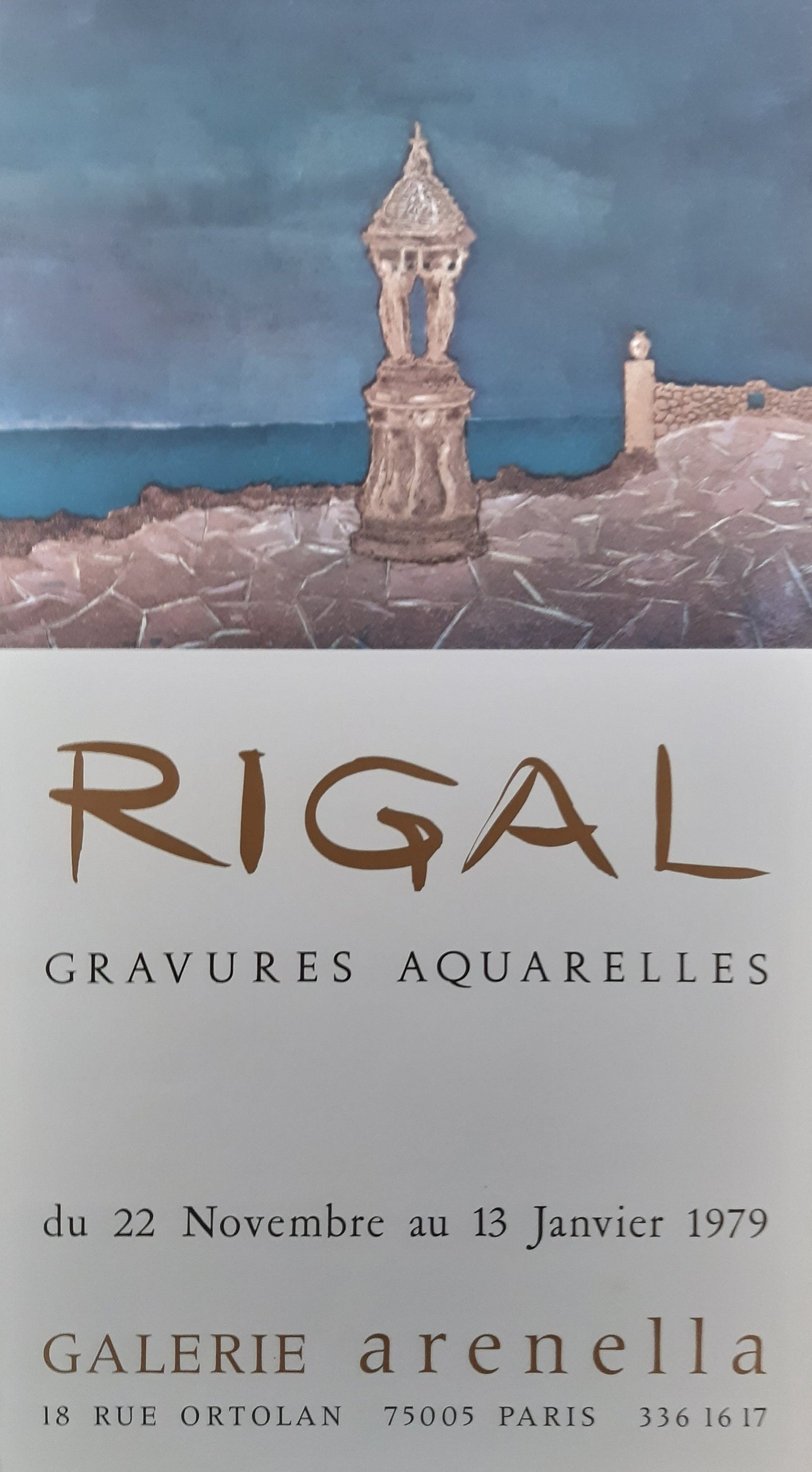 J. J. J. Rigal original art exhibition poster - 13.8"×25.2" (35×64cm)