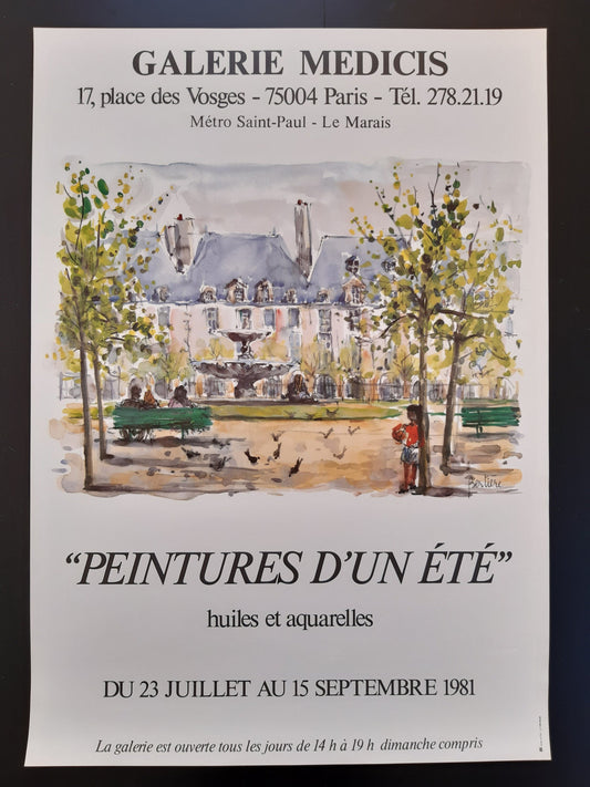 Denise Bertiére original art poster - 19.3"×27.2" (49×69cm)