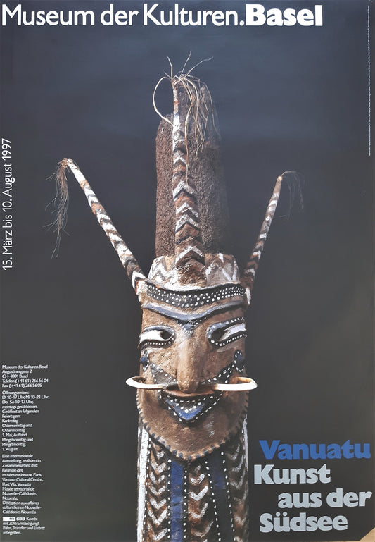 Vanuatu tribal art exhibition poster - 35.4"×50.4" (90×128cm)