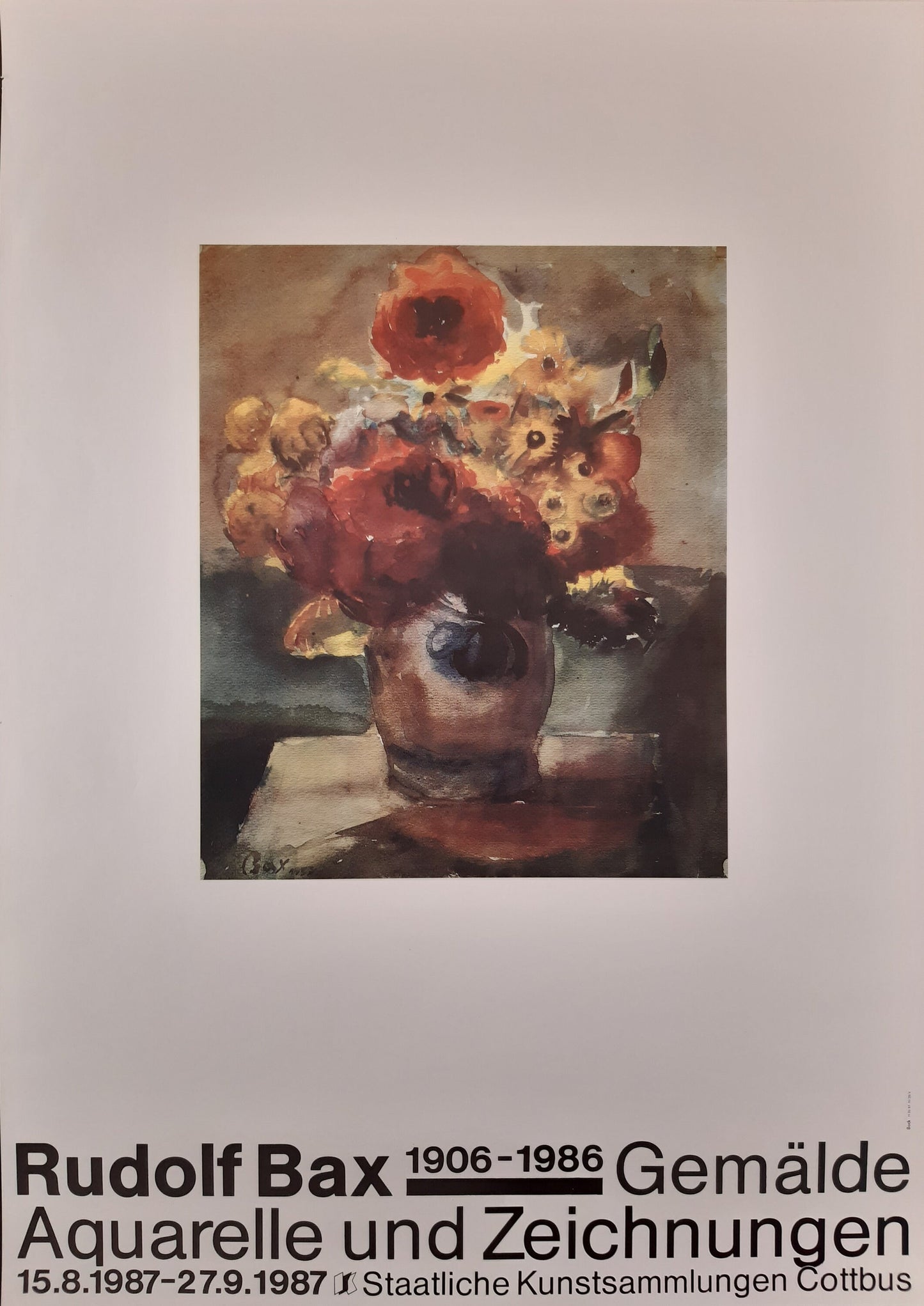 Rudolf Bax art exhibition poster - 22.4"×31.9" (57×81cm)