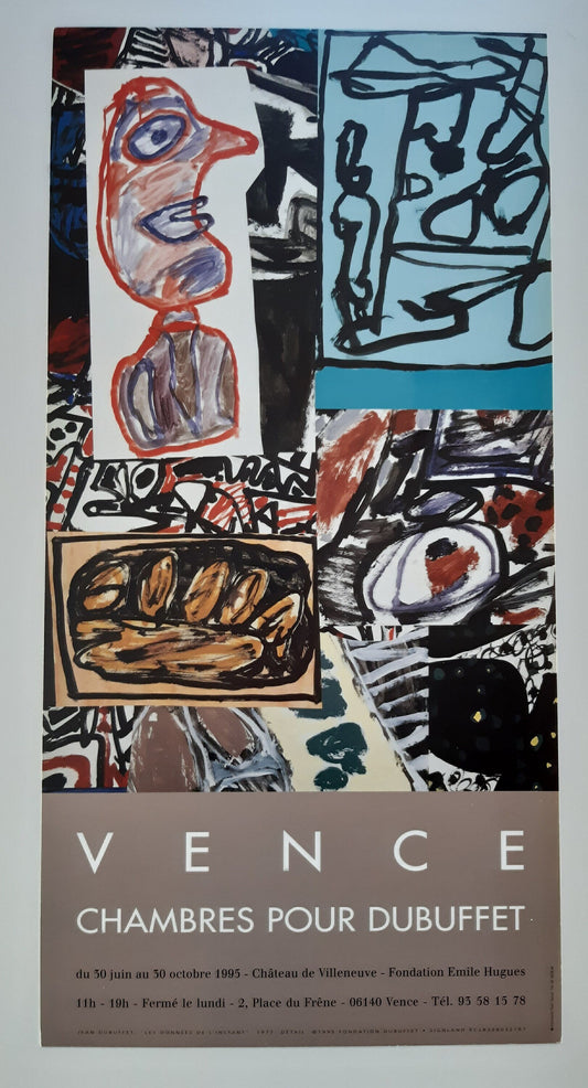 Jean Dubuffet original art poster - 12.8"×25.6" (32.5×65cm)