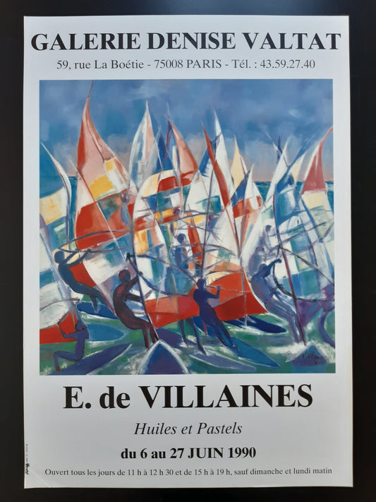 E. de Villaines original art poster - 17.5"×25.2" (44.5×64cm)