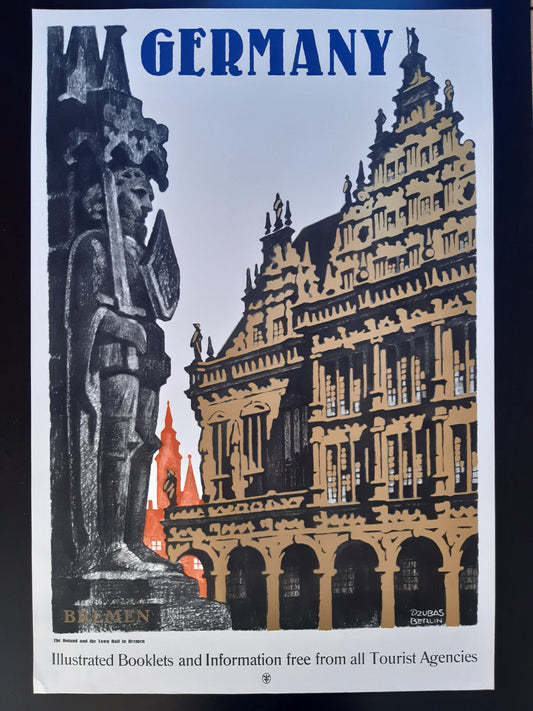 Vintage travel poster Bremen Germany - 19.7"×29.0" (50×73.6cm)