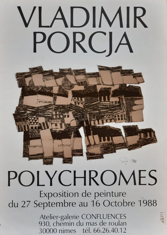 Vladimir Porcja original art exhibition poster - 12.2"×16.9" (31×43cm)